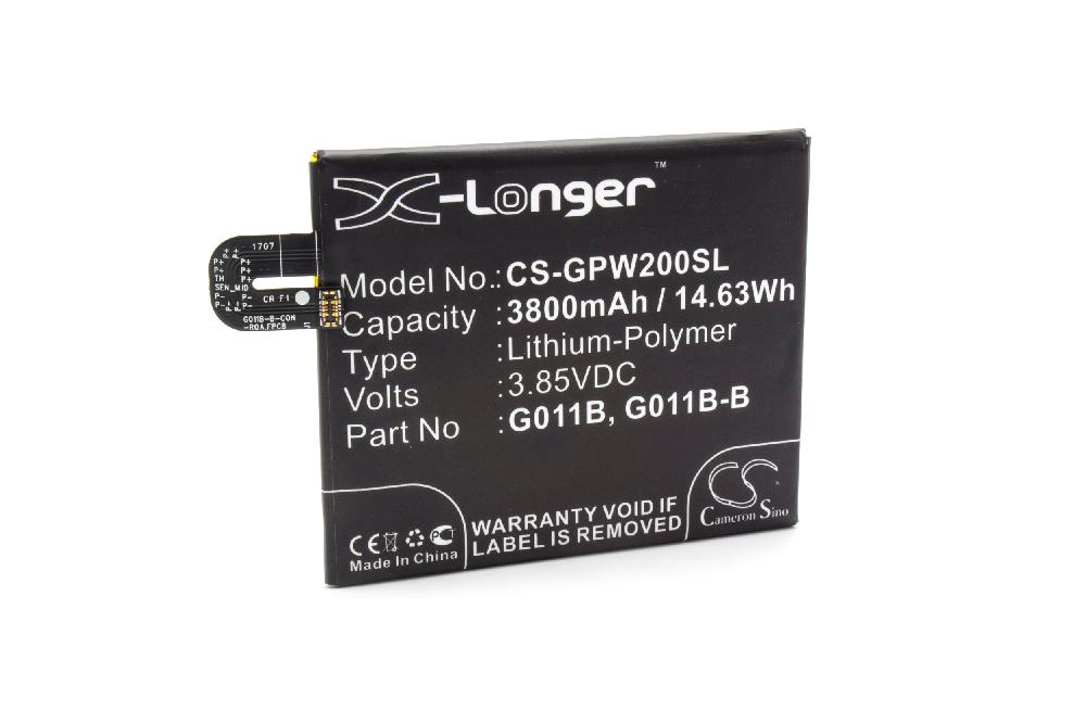 Mobile Phone Battery Replacement for Google G011B, G011B-B - 3800mAh 3.85V Li-polymer