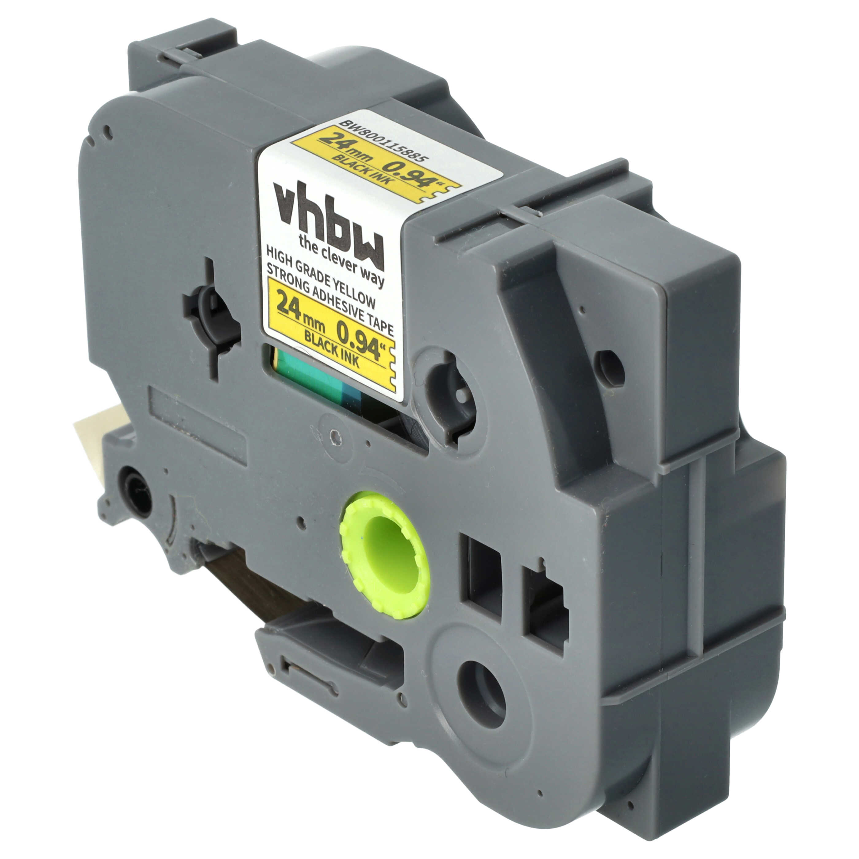 Label Tape replaces Brother HGE-S651 - 24 mm Black to Yellow, Extra Stark