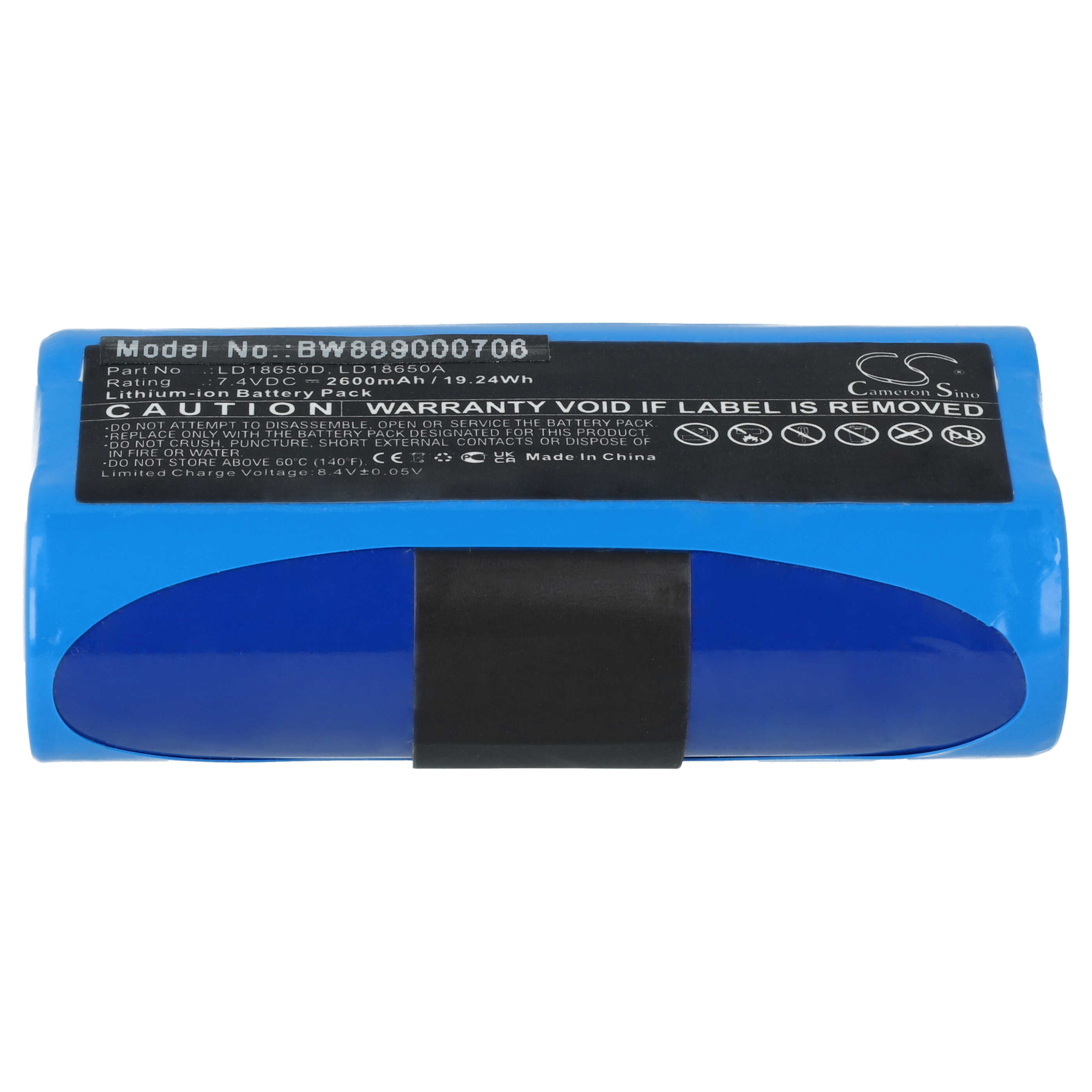 Batería reemplaza Ingenico LD18650D para escáner código de barras (2600 mAh, 7,4 V, Li-Ion)