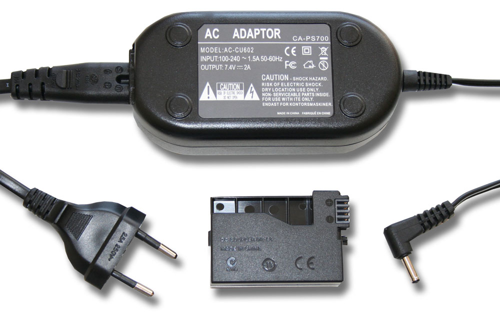 Power Supply replaces ACK-E8DR-E8 for Camera + DC Coupler - 2 m, 7.4 V 2.0 A