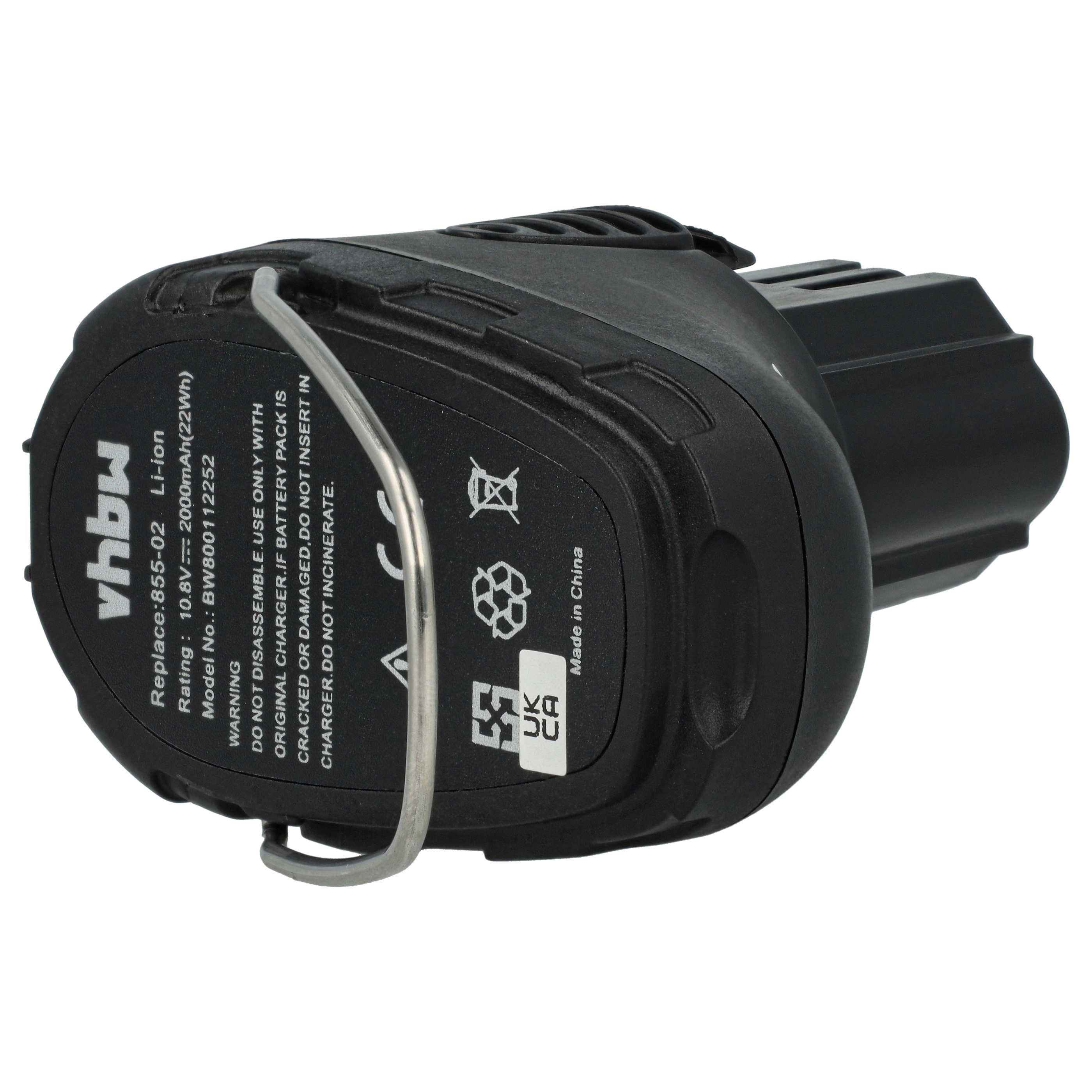 Battery replaces Dremel 757-01, 2.615.085.5JD, 26150855JD Electric Power Tool - 2000 mAh, 10.8 V, Li-Ion
