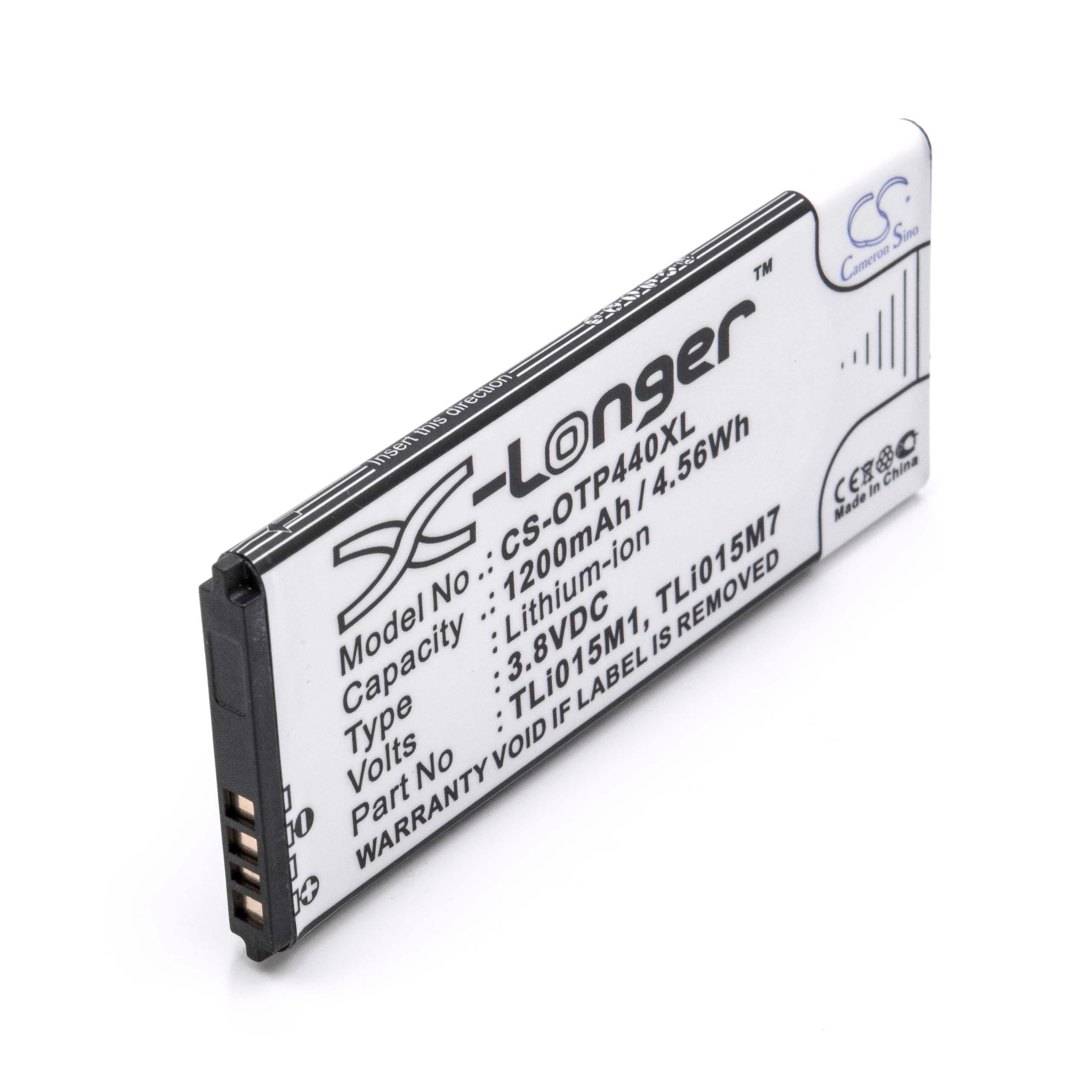 Batteria sostituisce Alcatel TLi015M7, TLi015M1, TLi015MA per cellulare Alcatel - 1200mAh 3,8V Li-Ion