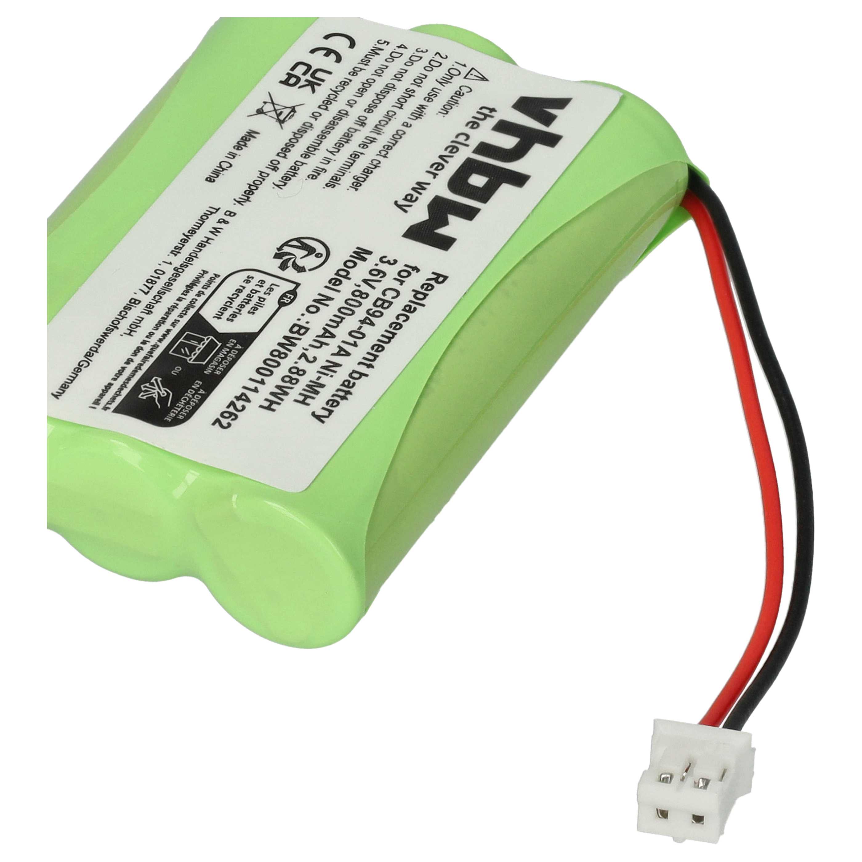 Batterie remplace Motorola CB94-01A, TFL3X44AAA900 pour moniteur bébé Oricom - 800mAh 3,6V NiMH
