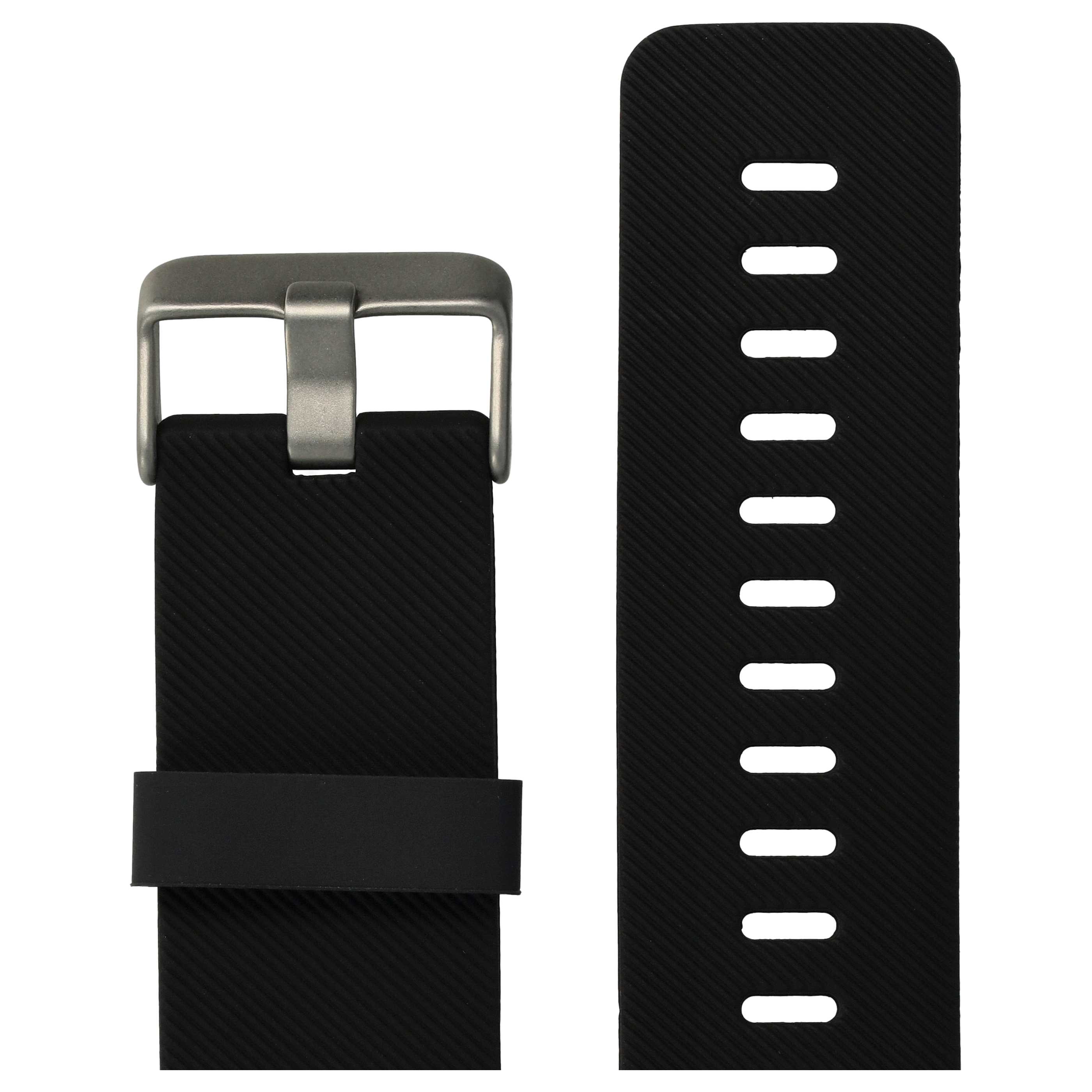 wristband L for Fitbit Smartwatch - 9.5 + 11.5 cm long, 22mm wide, silicone, black