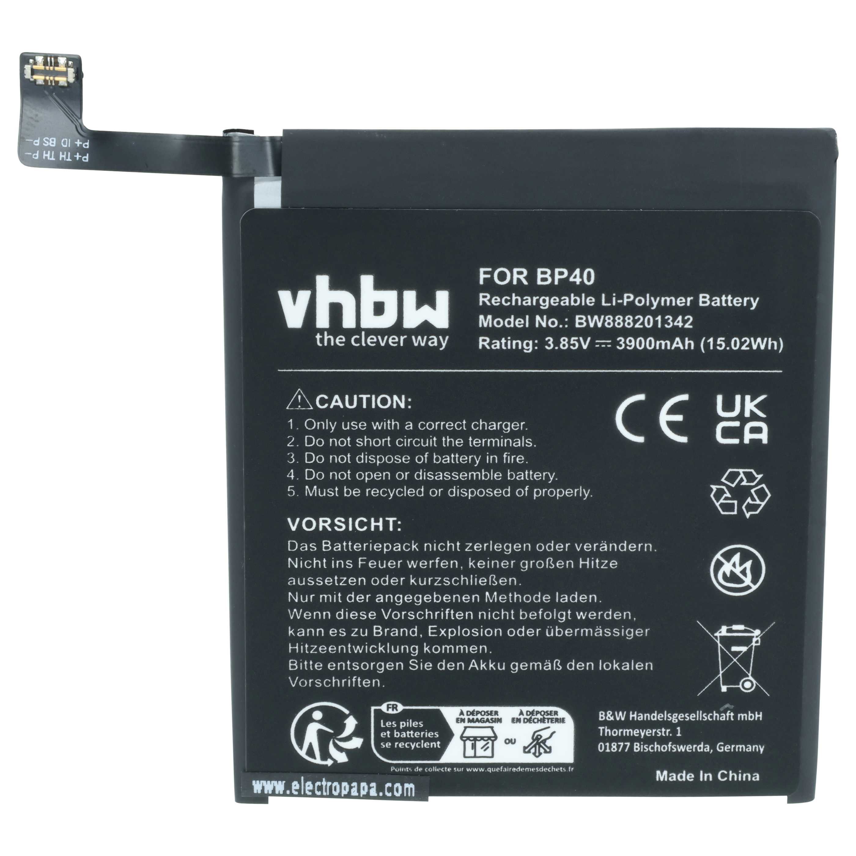 Akumulator do telefonu smartfona zamiennik Redmi BP40 - 3900 mAh 3,85 V LiPo