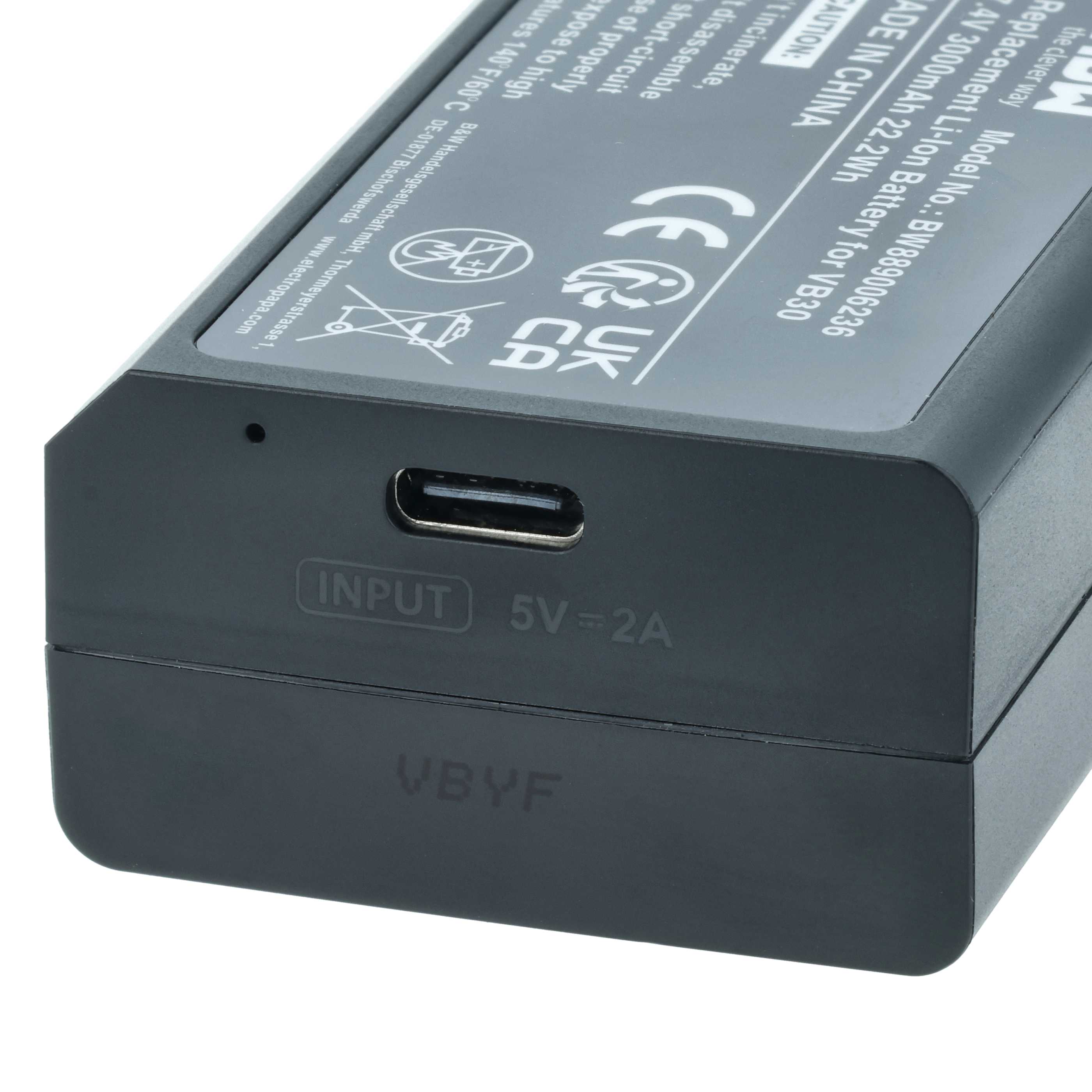 Batteria per flash per fotocamera sostituisce Godox VB30 - 3000mAh 7,4V Li-Ion