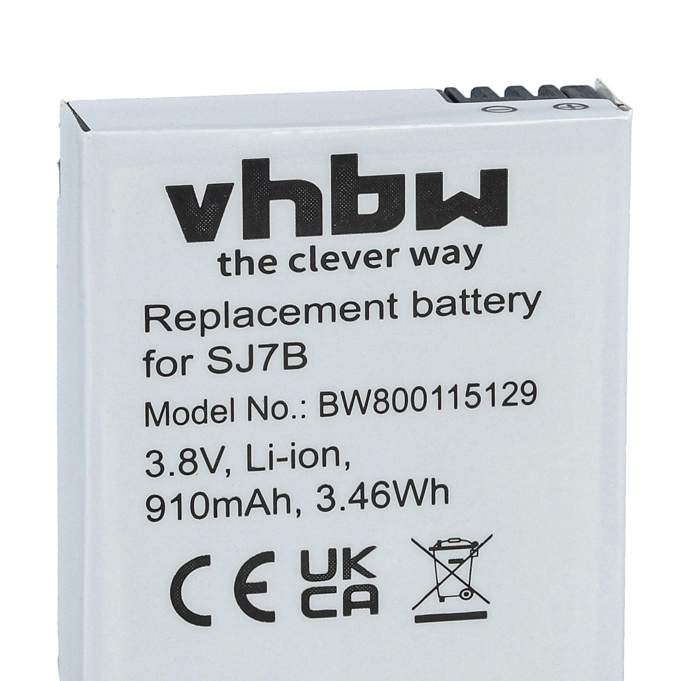 Videocamera 3x Battery replaces SJCam SJ7B - 910 mAh 3.8 V Li-Ion