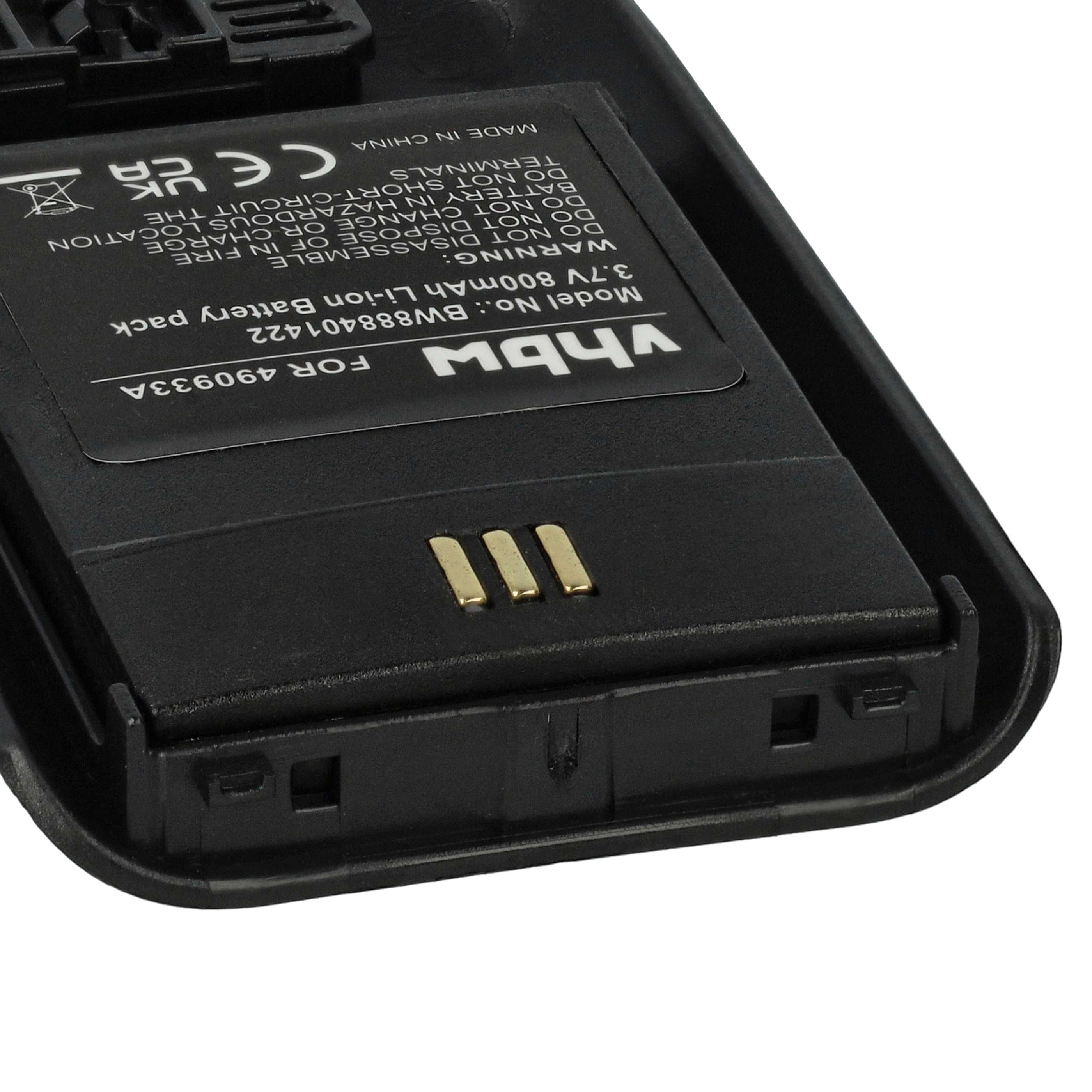 Batterie remplace Ascom 490933A, 660497 pour téléphone Innovaphone - 800mAh 3,7V Li-ion