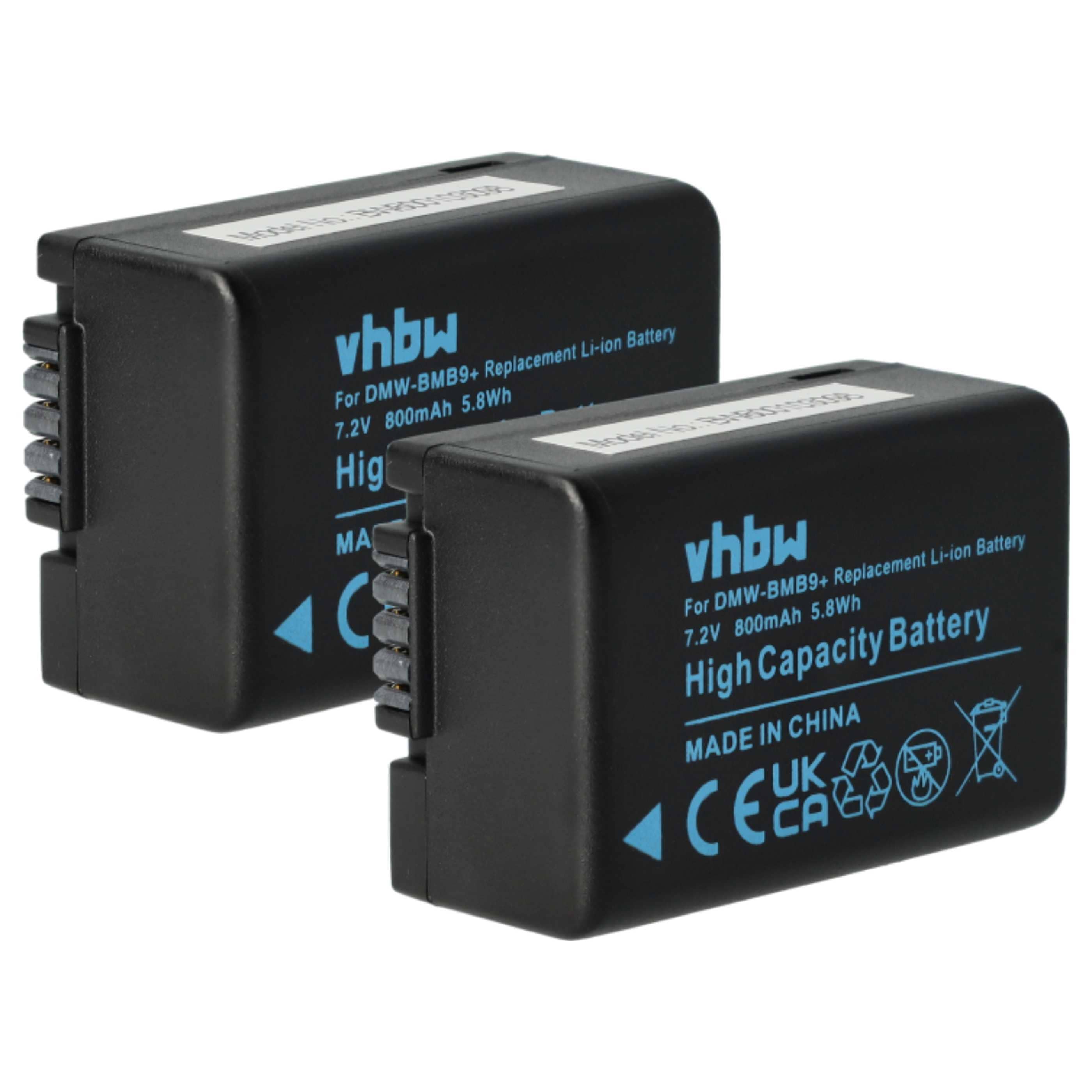 2x Battery replaces Leica BP-DC9E, BP-DC9 - 800mAh, 7.2V, Li-Ion with Info Chip