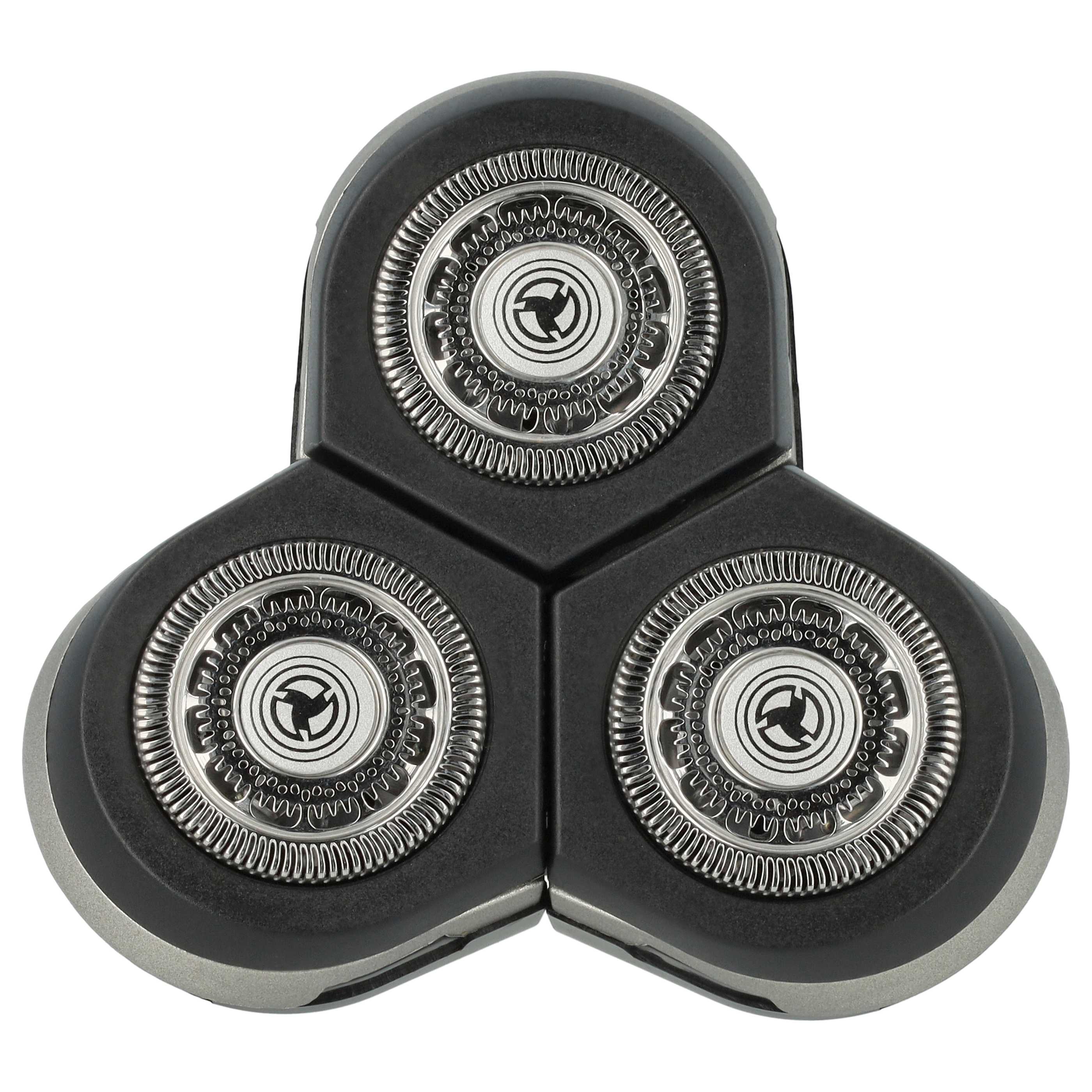 3x cabezales reemplaza Philips RQ12/42, RQ12/50, RQ12/40, RQ12/41, RQ12/51 para afeitadoras Philips - negro