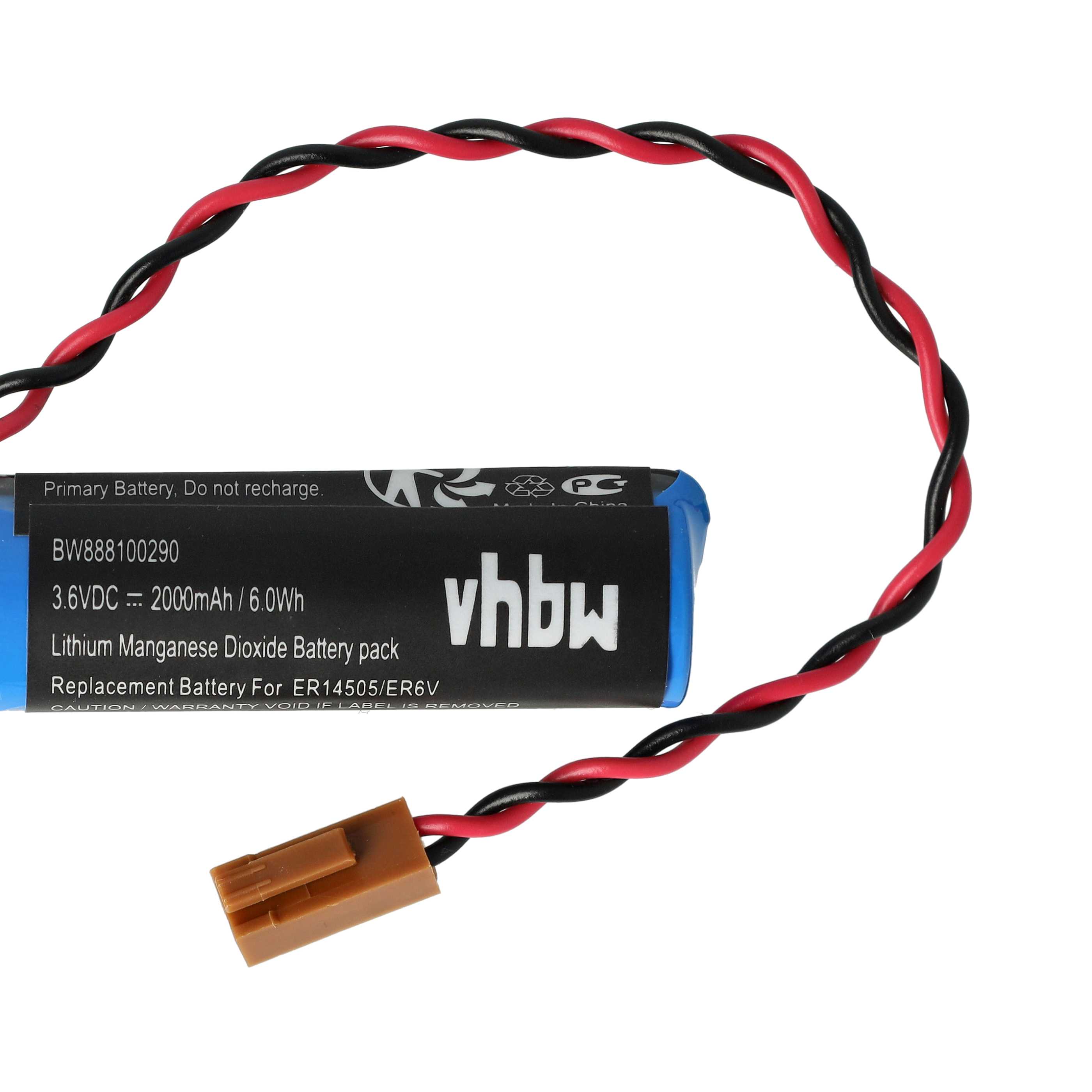 5x Bateria do PLC programowalnego sterownika zamiennik Toshiba ER6V, JAE2P - 2000 mAh 3,6 V Li-MnO2