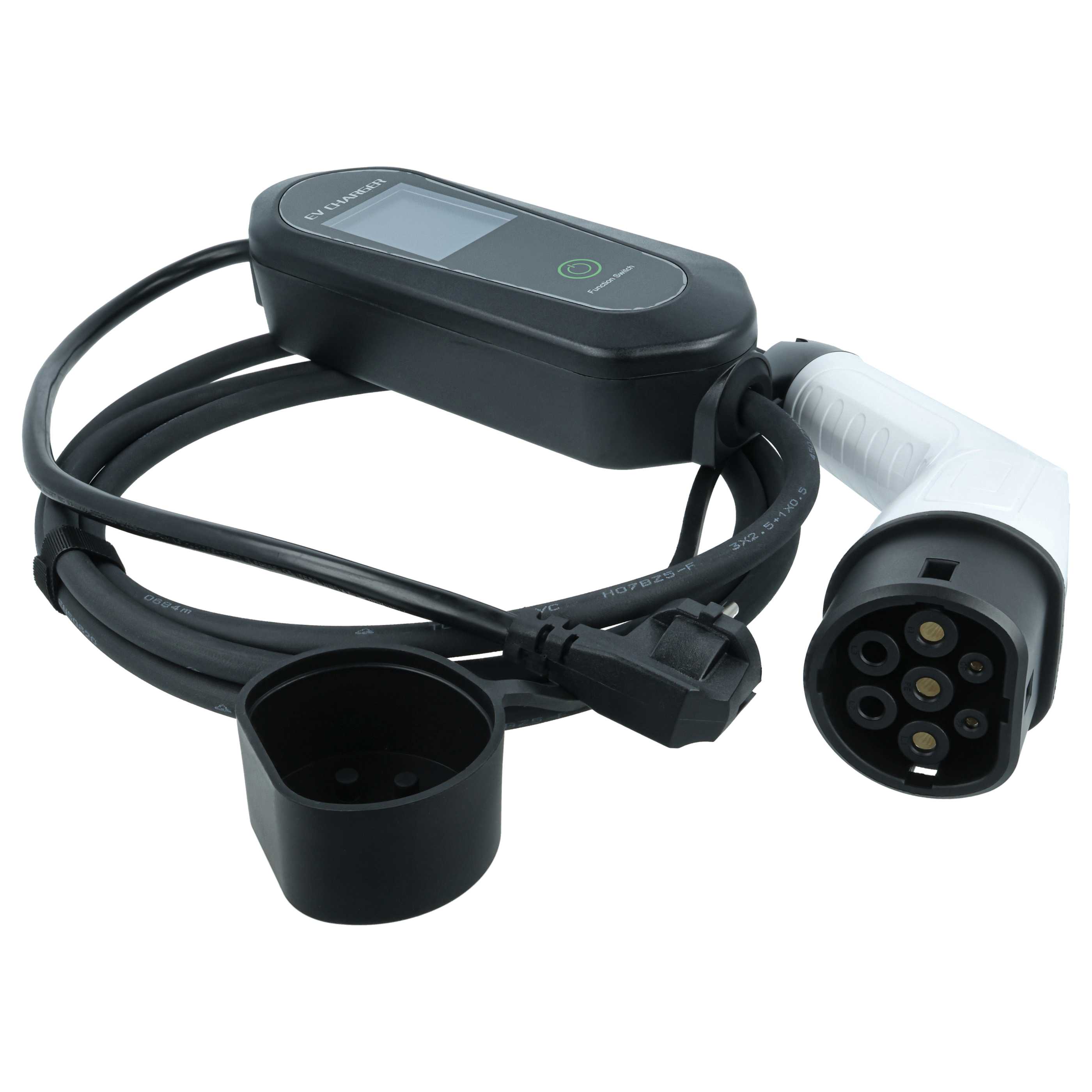 Charging Cable - Type 2 to Euro Socket Cable, Single-Phase, 16 A, 3.5 kW, 3 m