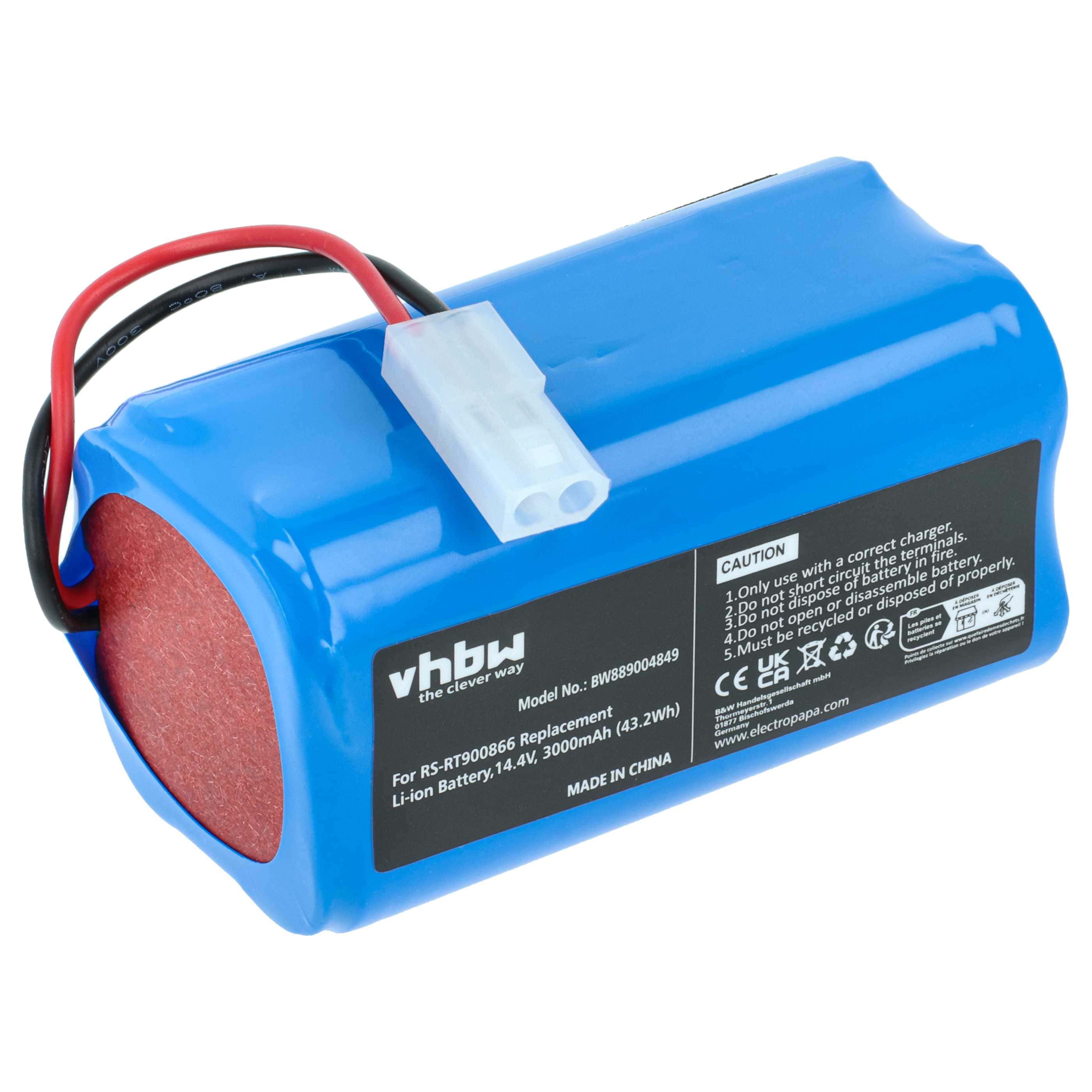 Battery replaces Rowenta RS-RT900866 for Rowenta 3000mAh, 14.4V, Li-Ion
