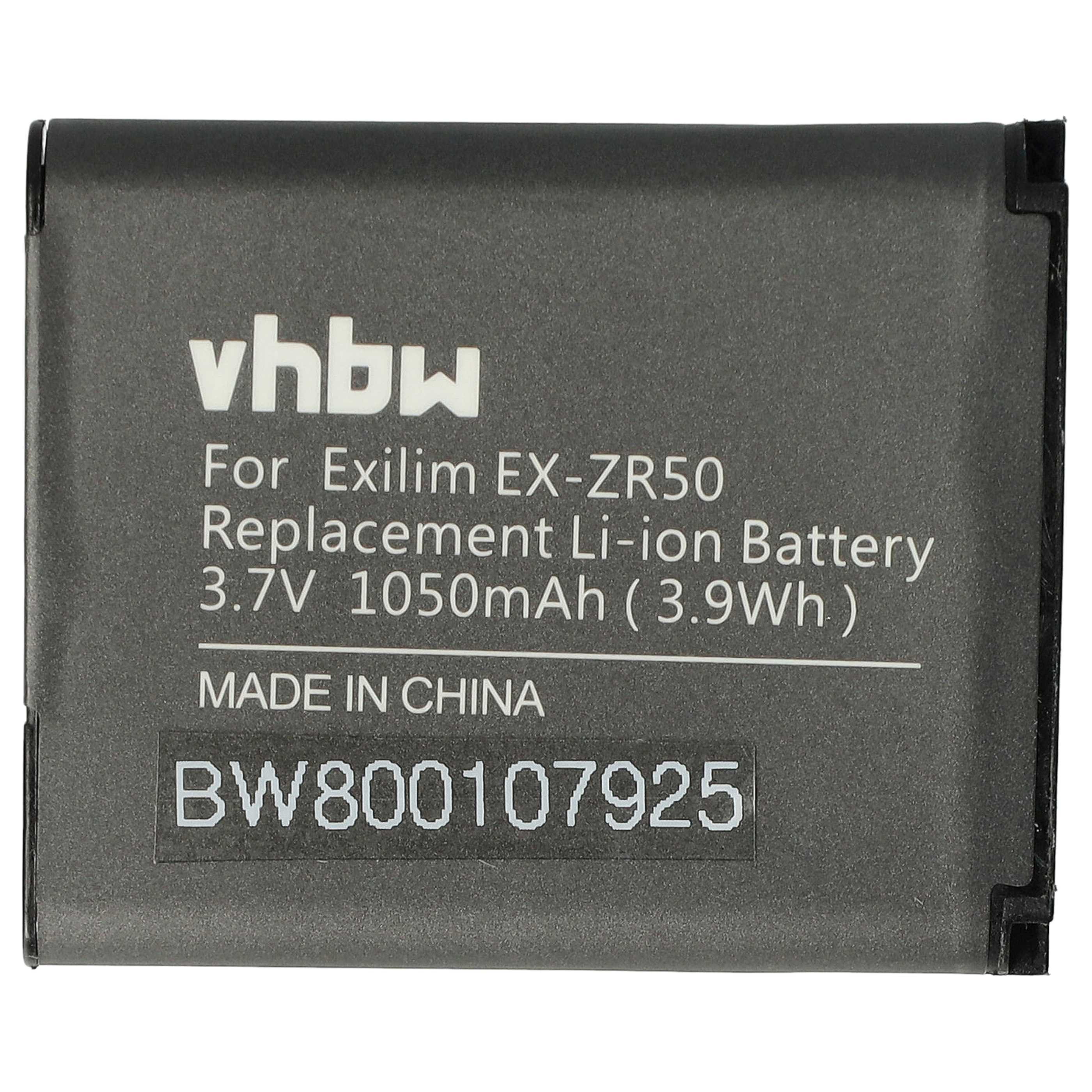 3x Battery replaces Casio NP-160 - 1050mAh, 3.7V, Li-Ion