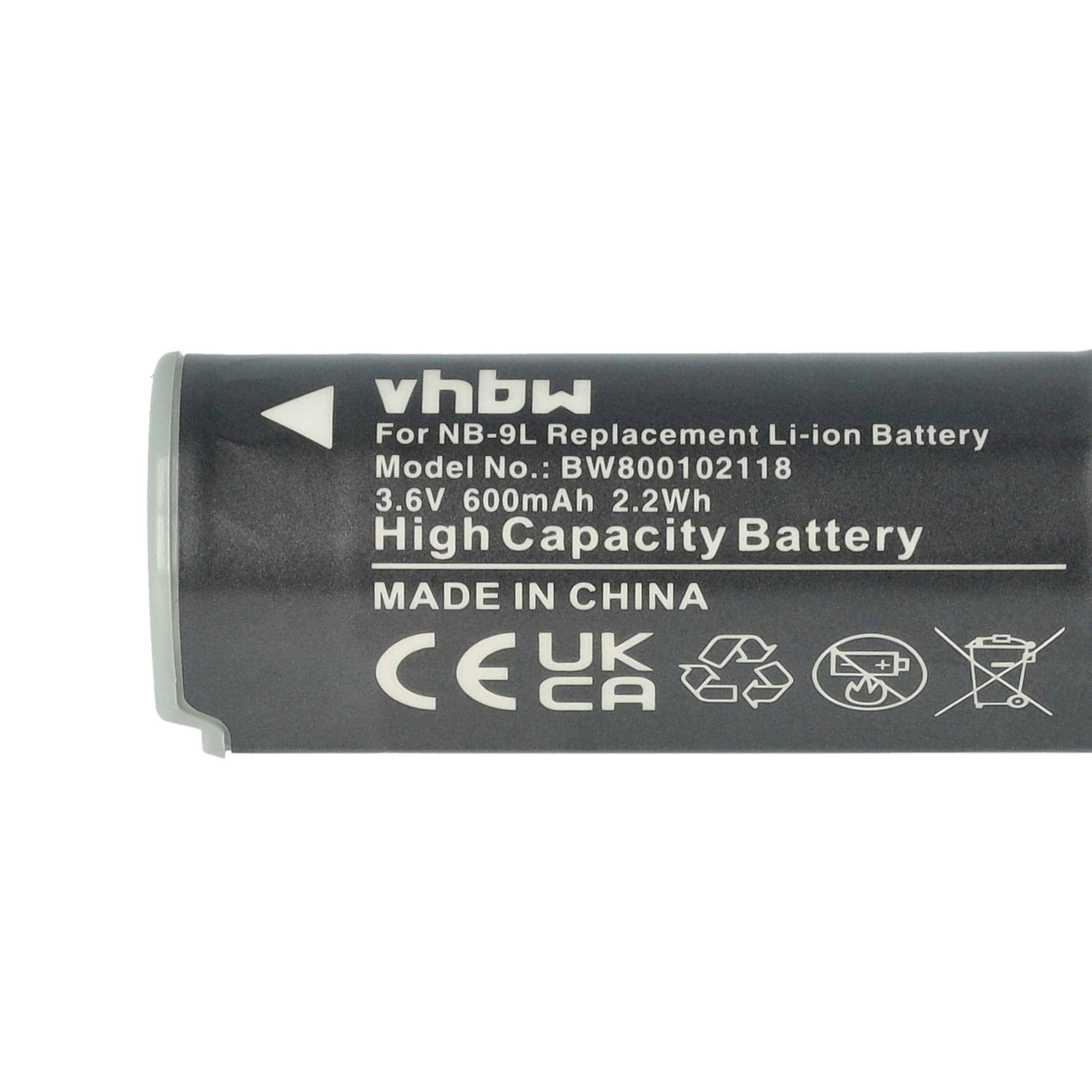 Batteria sostituisce Canon NB-9L per fotocamera Canon - 600mAh 3,6V Li-Ion
