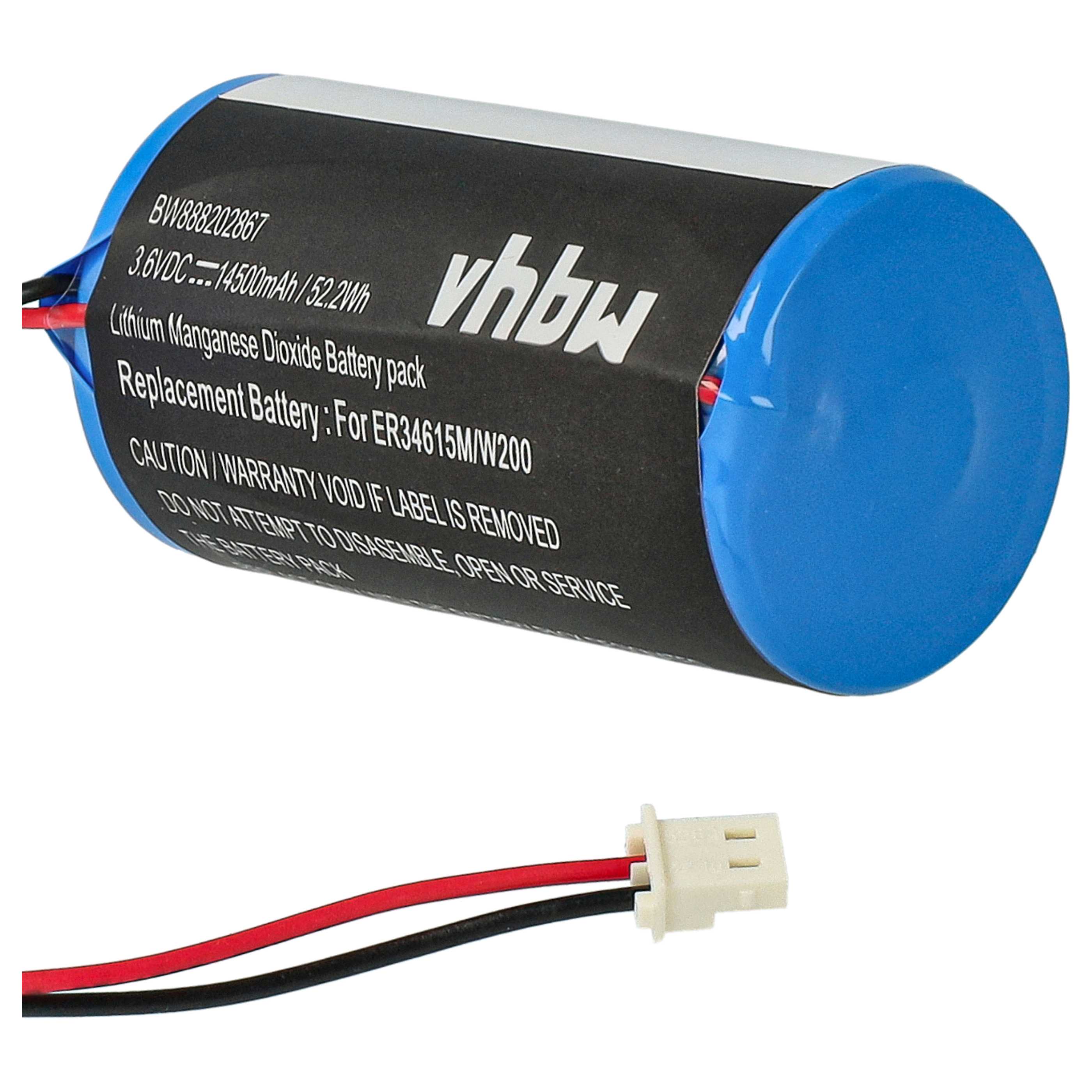 2x Bateria do alarmu zamiennik Visonic 0-9912-K, ER34615M, ER34615M/W200, 88030498 - 14500 mAh 3,6 V Li-SOCl2