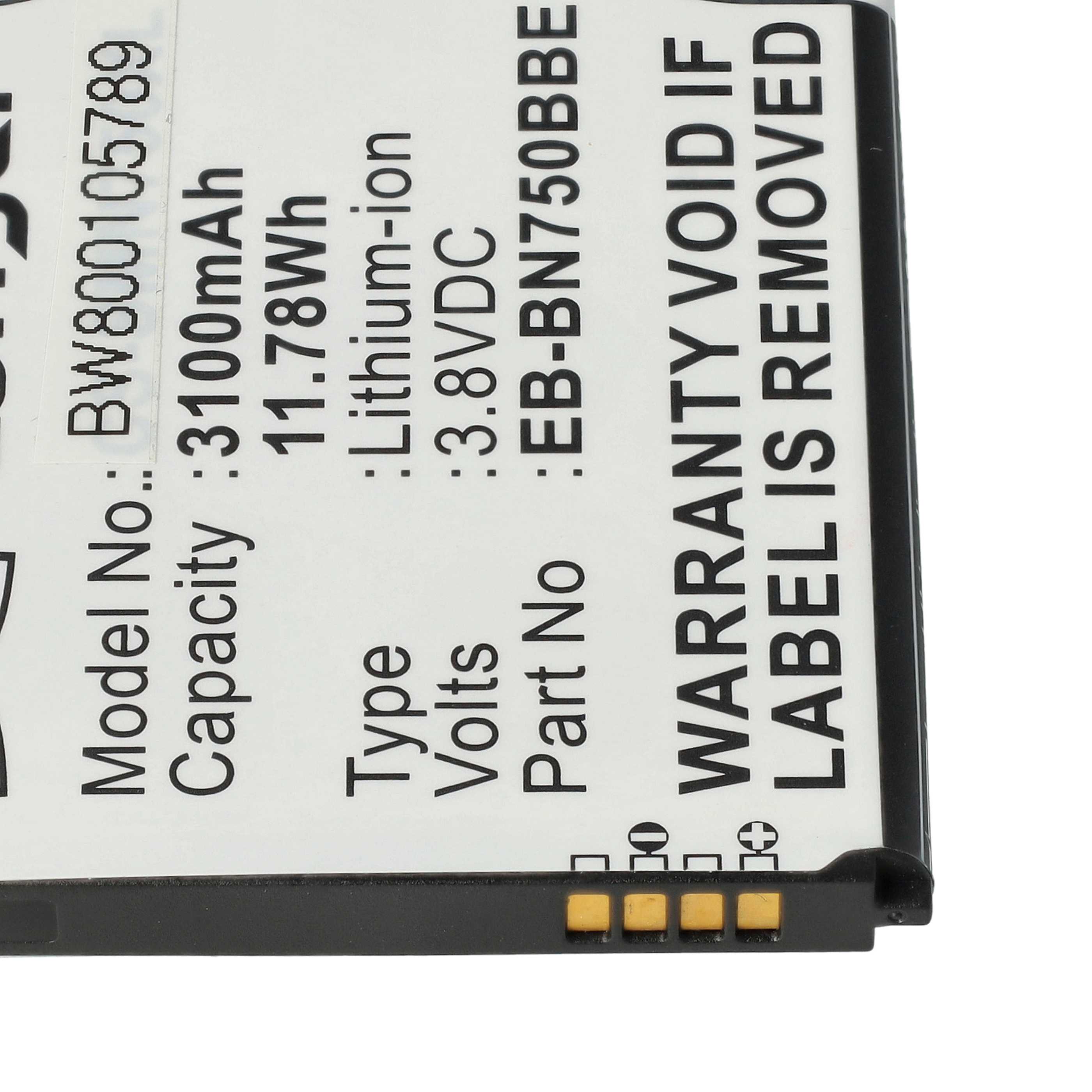Tablet Battery replaces Samsung EB-BN750BBE, EB-BN750BBC - 3100 mAh 3.8 V Li-Ion