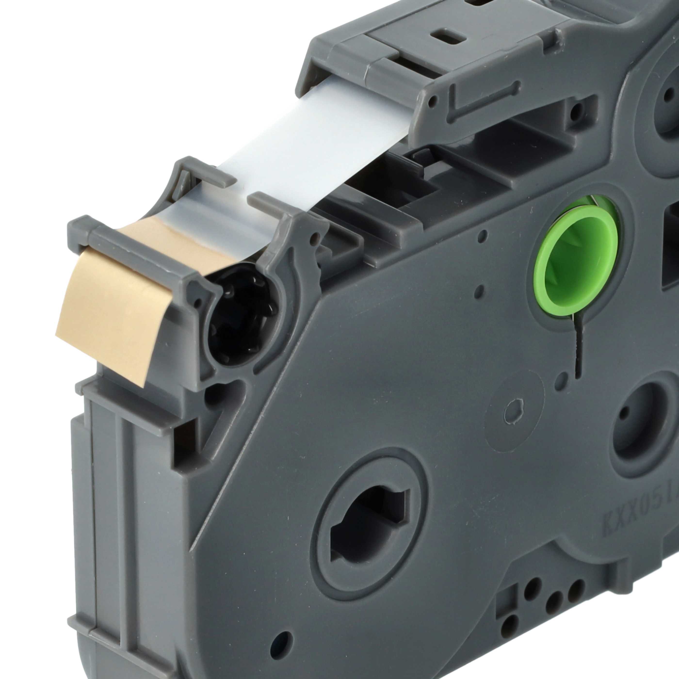 Label Tape replaces Brother TZ-MQ835, TZE-MQ835 - 12 mm White to Satin-Gold
