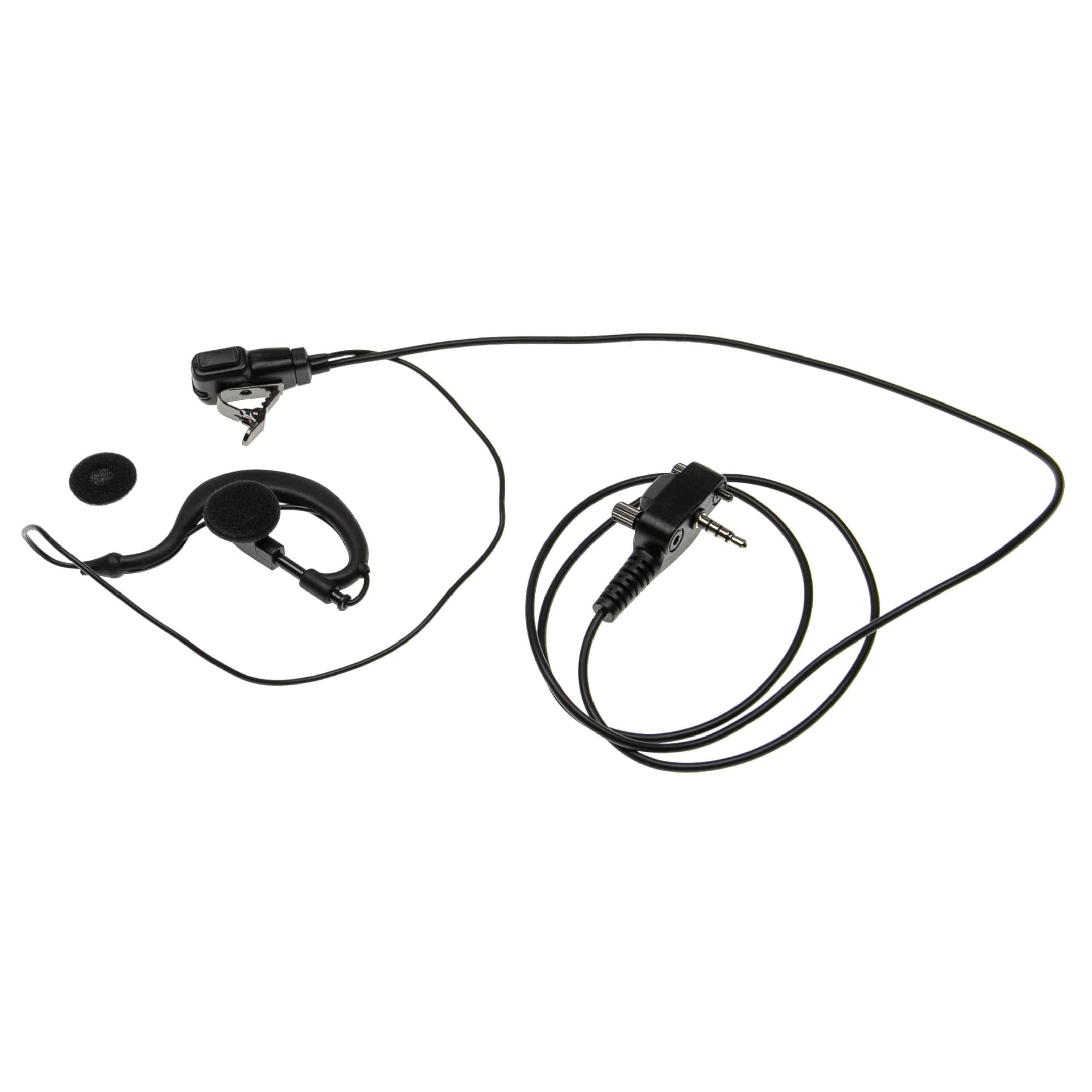 Security headset per ricetrasmittente Yaesu Vertex VX-230 - nero + pulsante chiamata + supporto clip