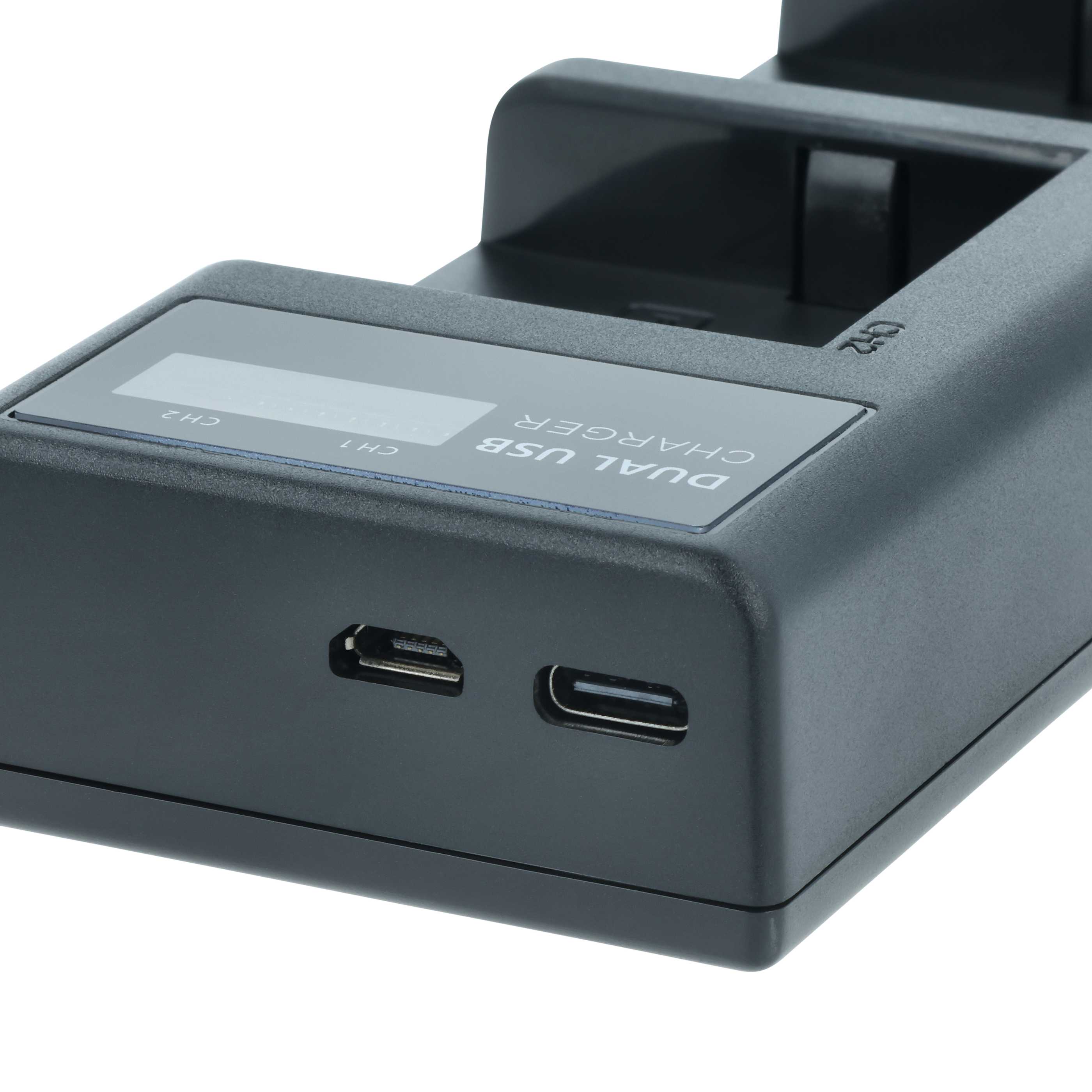 Battery Charger Micro-USB + USB-C + Cable Micro-USB suitable for Sony CCD-SC5 Digital Camera