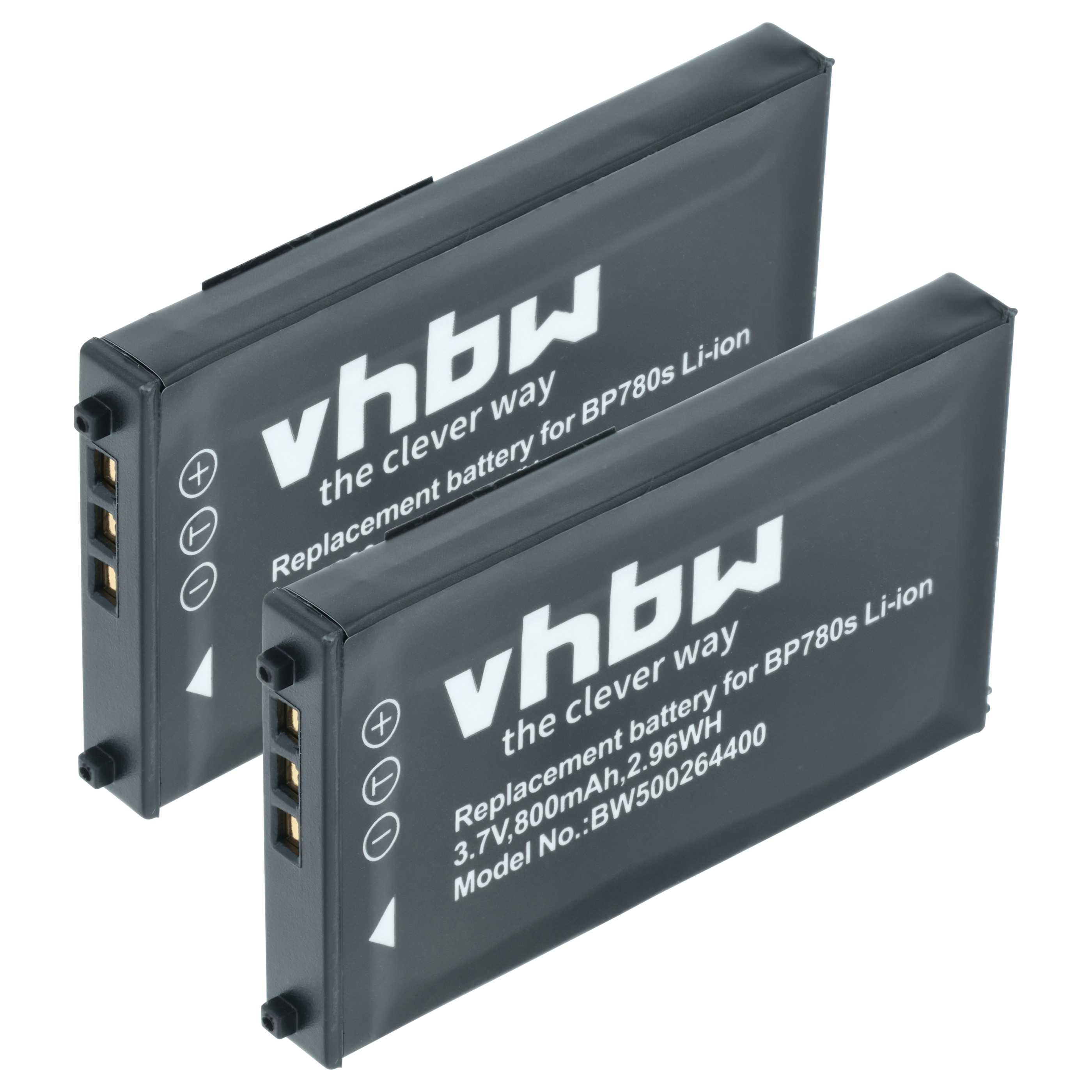 2x Battery replaces Kyocera BP780s - 700mAh, 3.7V, Li-Ion
