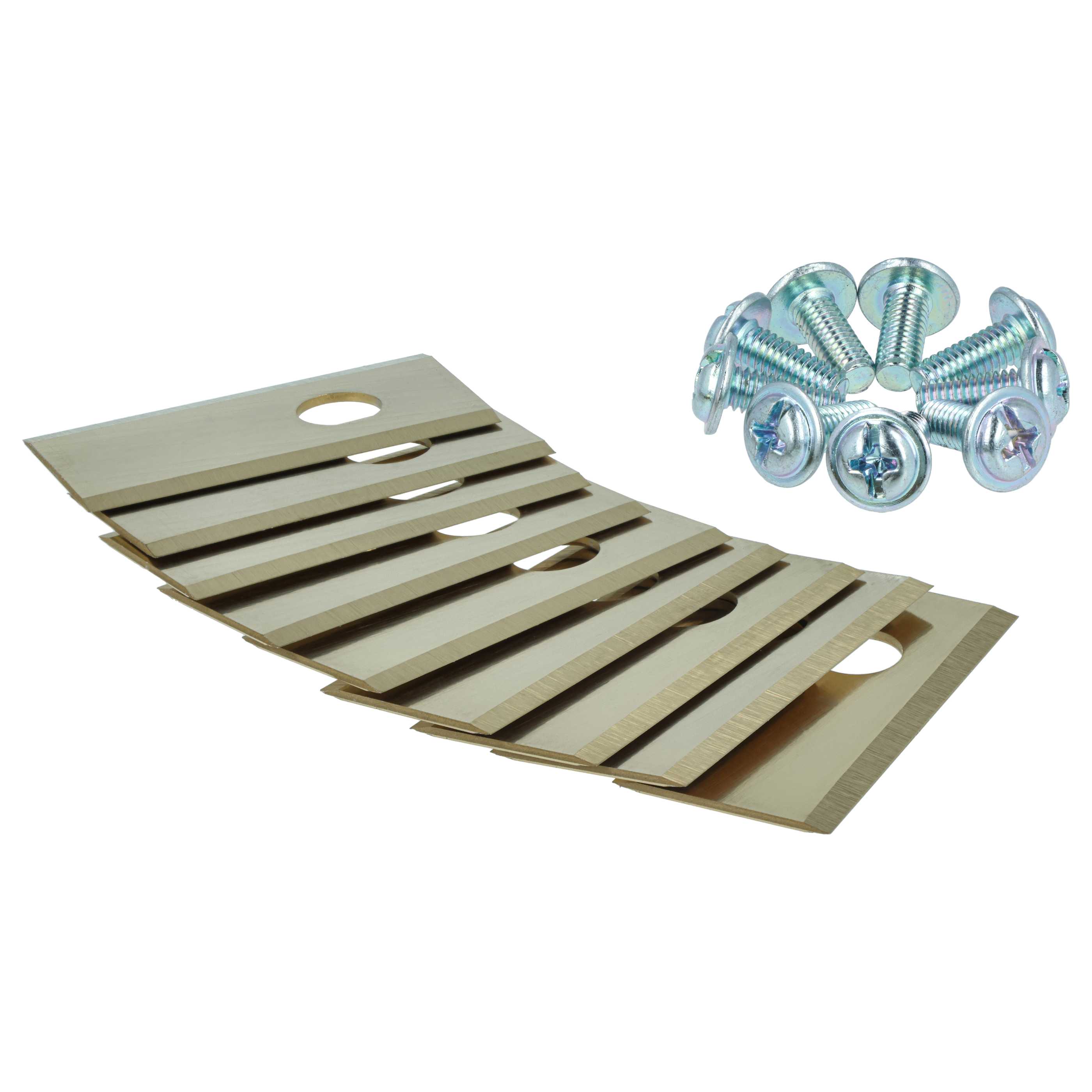 9x Lames pour tondeuse Philips, Scheppach, Worx, Landxcape – Couteaux apatite de titane, Silber Gold