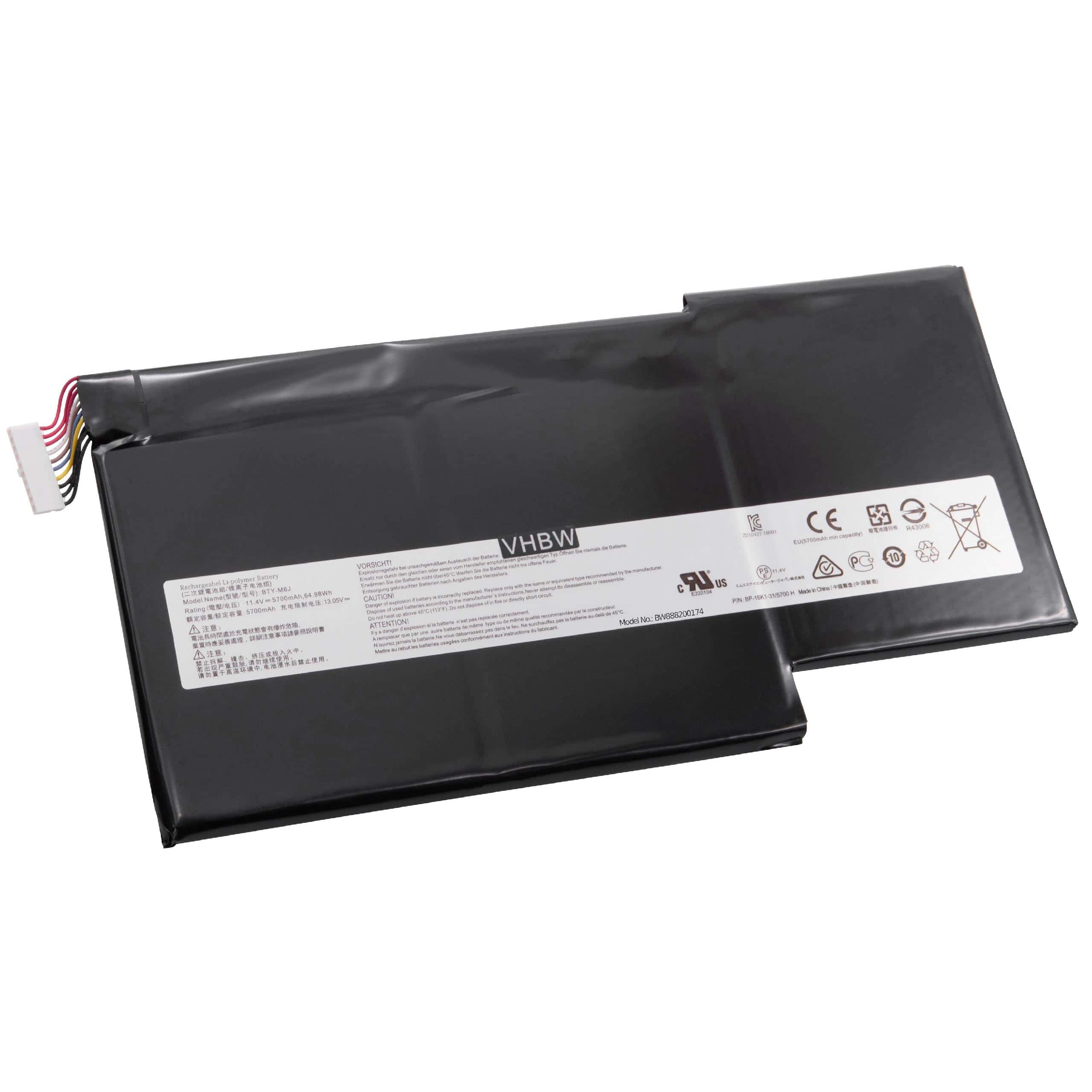 Akumulator do laptopa zamiennik MSI BTY-M6J, BTY-U6J - 5700 mAh 11,4 V LiPo