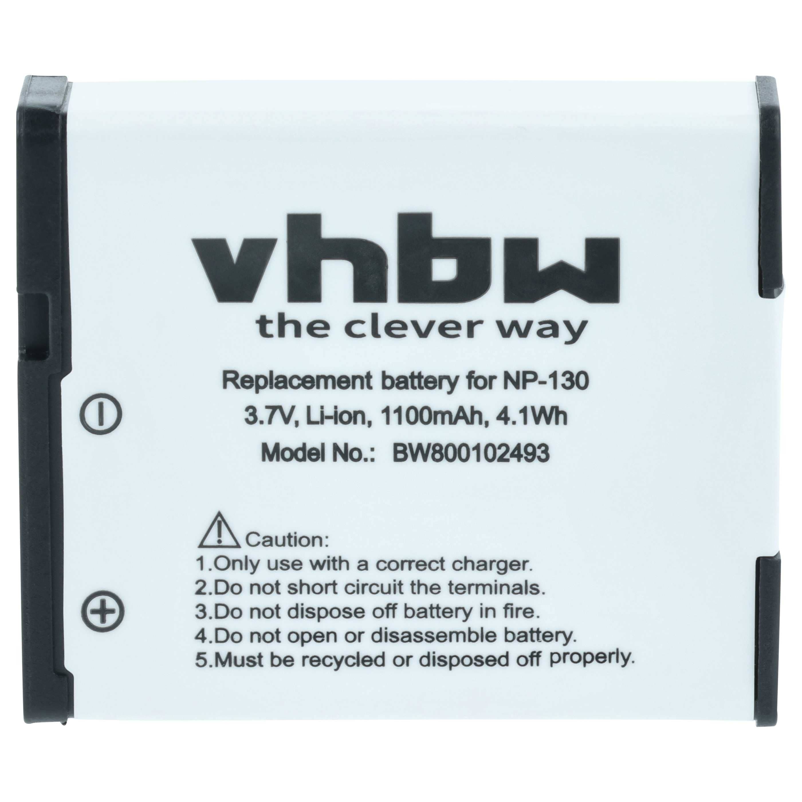 2x Battery replaces Casio NP-130, NP-130A - 1100mAh, 3.6V, Li-Ion