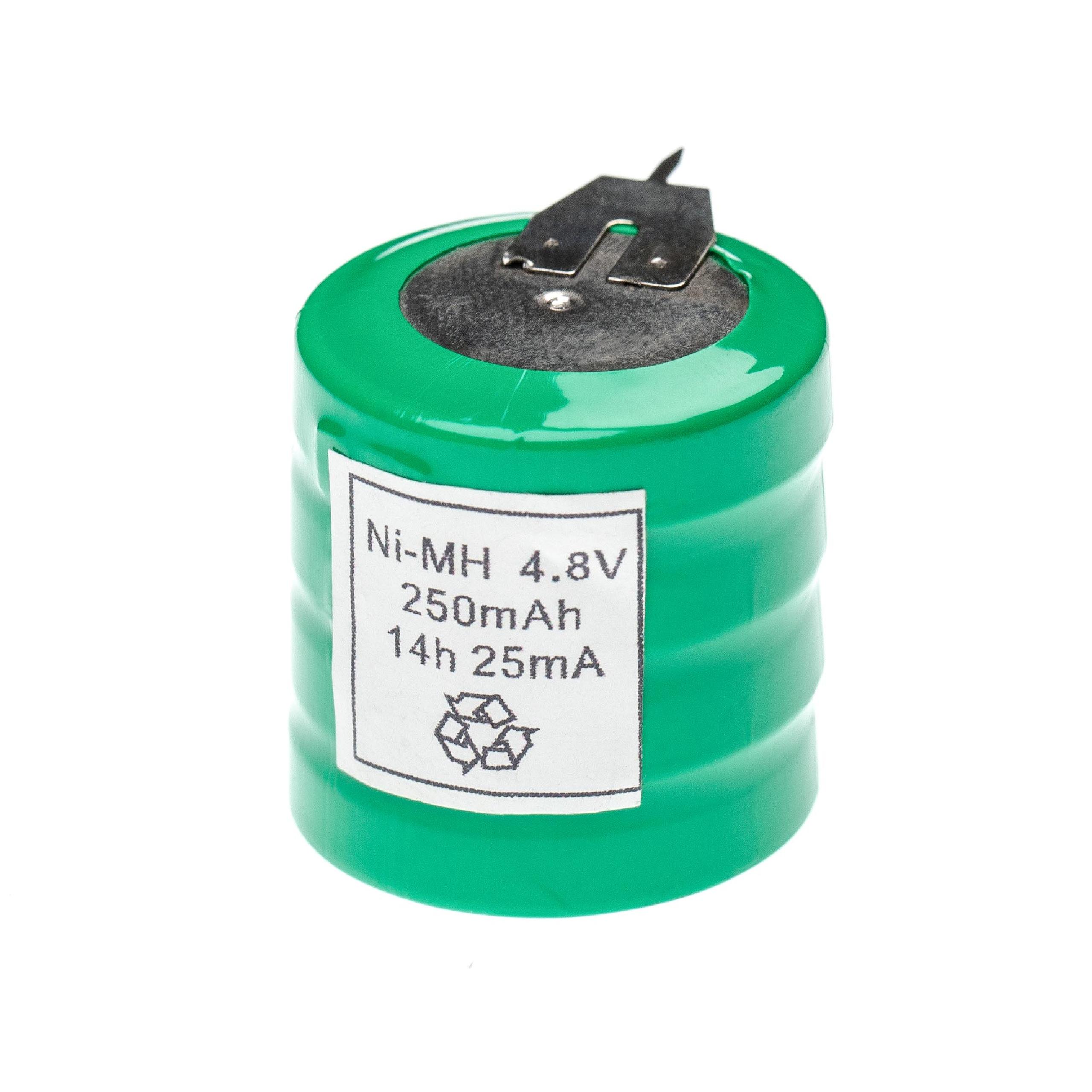 Akumulator guzikowy (4x ogniwo) typ V250H 3 pin do modeli, lamp solarnych itp. zam. V250H - 250 mAh 4,8 V NiMH