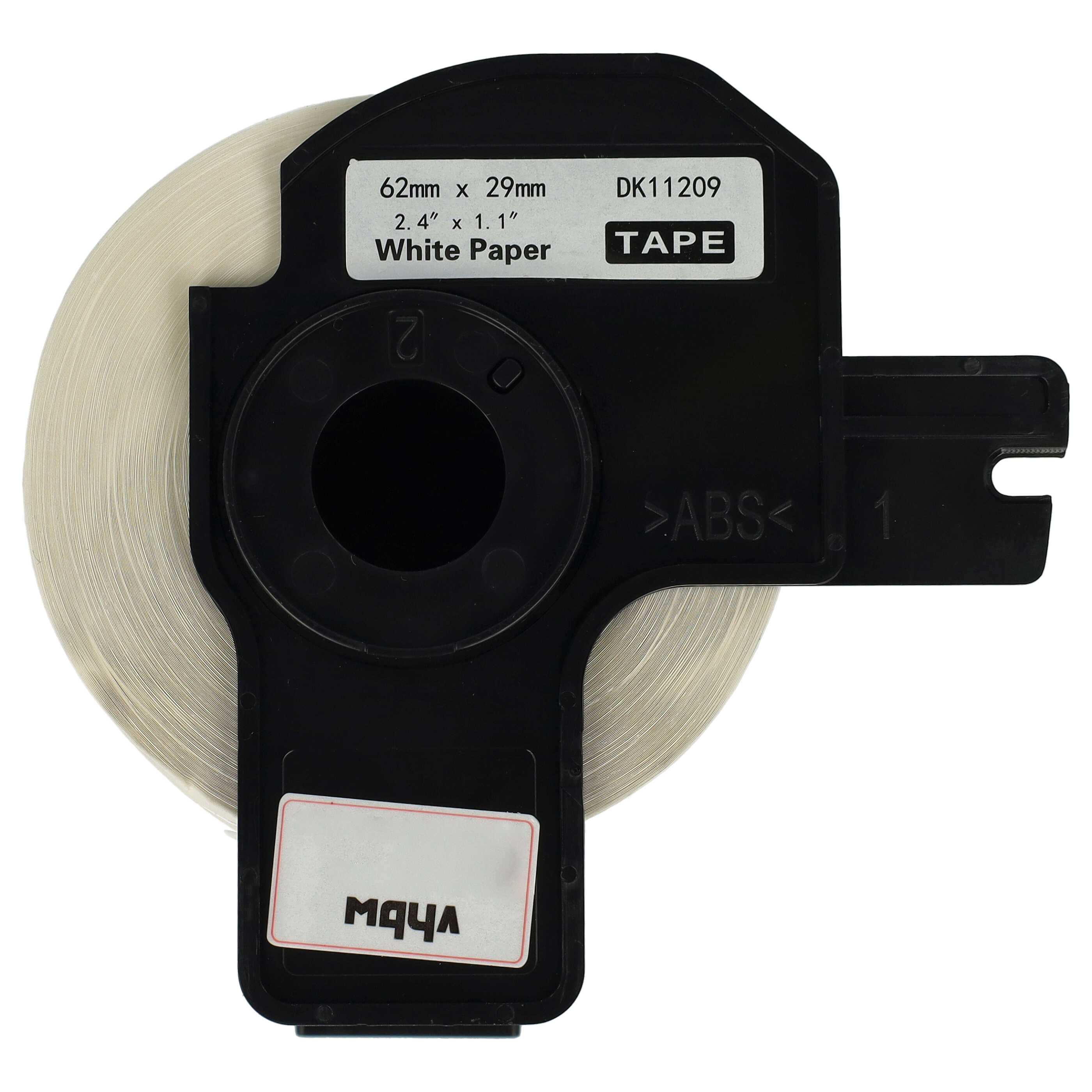 2x Label Roll replaces Brother DK-11209 Labeller - 62 mm x 29 mm + Holder