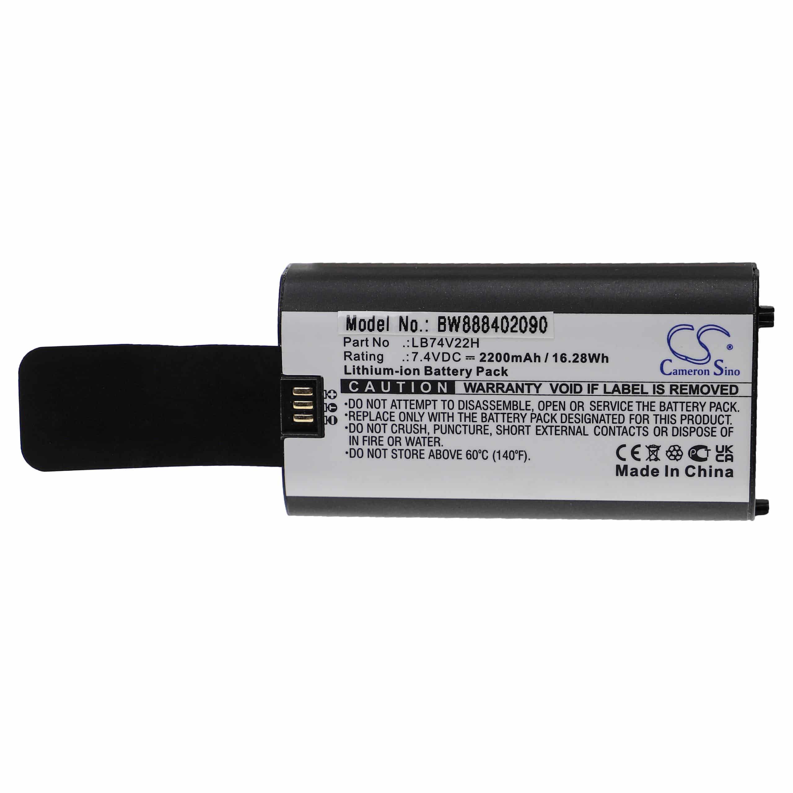 Batterie remplace Newland LB74V22H pour scanner de code-barre - 2200mAh 7,4V Li-ion