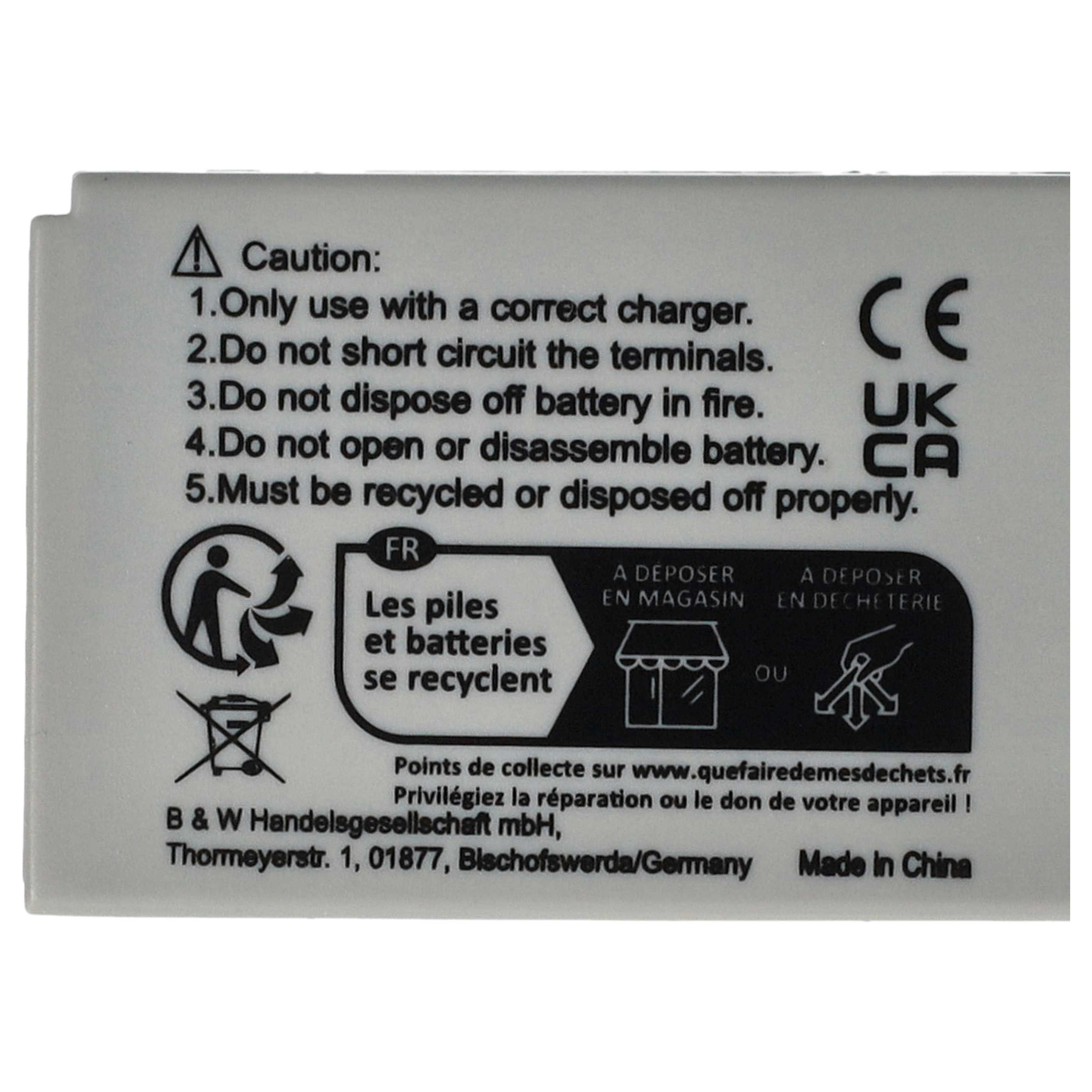 Videocamera Battery replaces Sanyo DB-L40AU, DB-L40 - 800 mAh 3.7 V Li-Ion