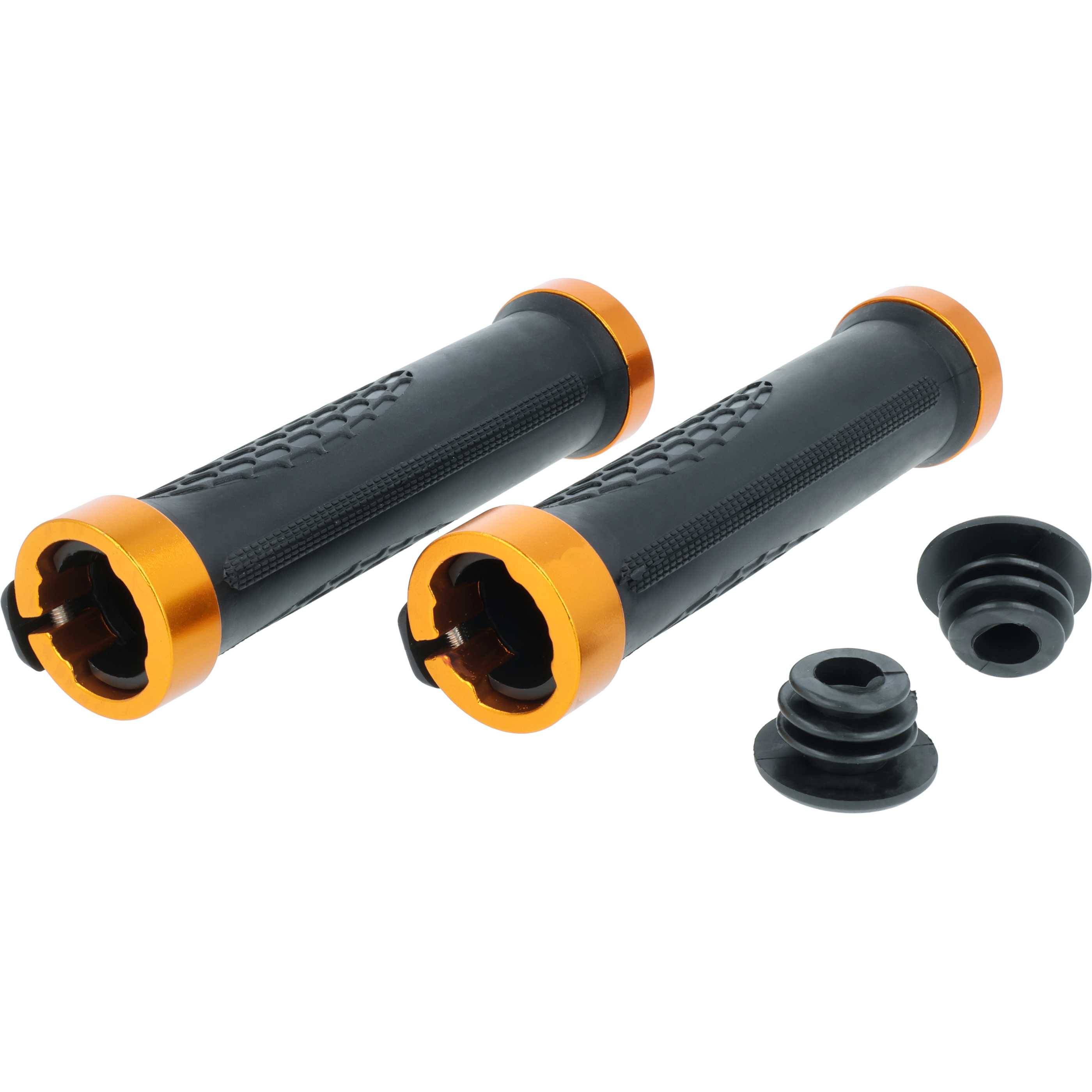 2x Handlebar Grips suitable for Bicycle, Mountain Bike - Hand Grips, Ergonomic, Gold/Black