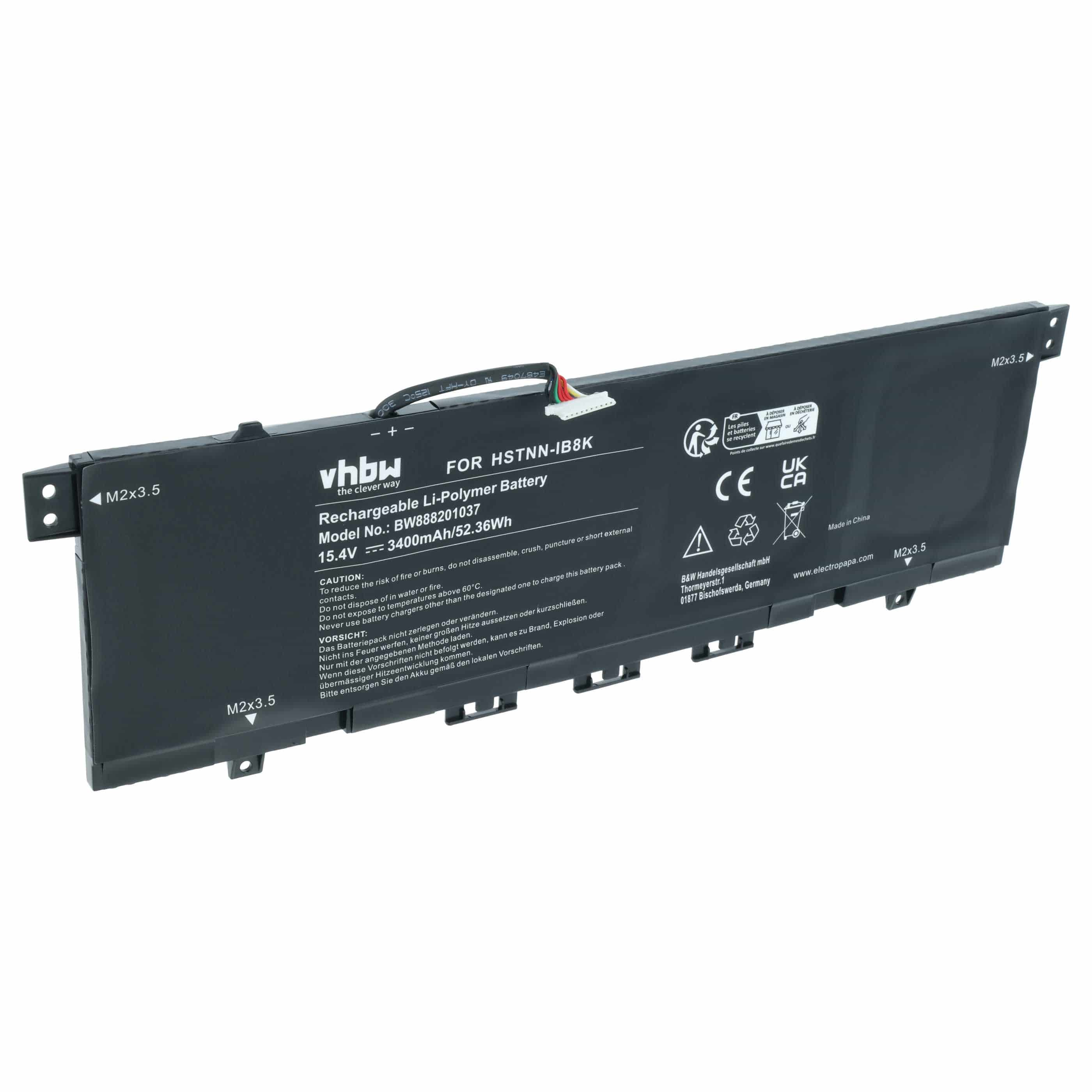 Akumulator do laptopa zamiennik HP HSTNN-IB8K, KC04XL, L08496-855, L08544-1C1 - 3400 mAh 15,4 V LiPo, czarny