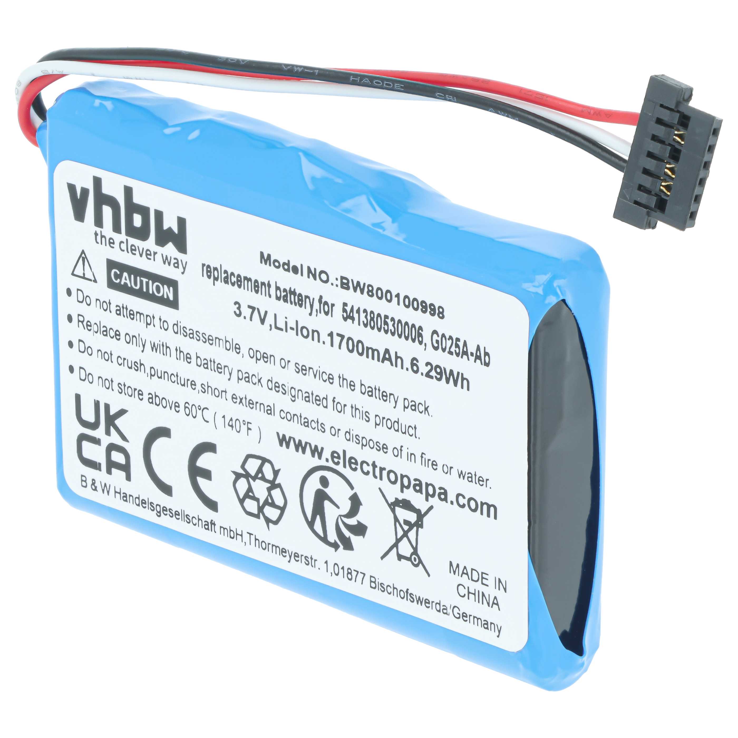 Batería recargable GPS - 1700 mAh 3,7 V Li-Ion