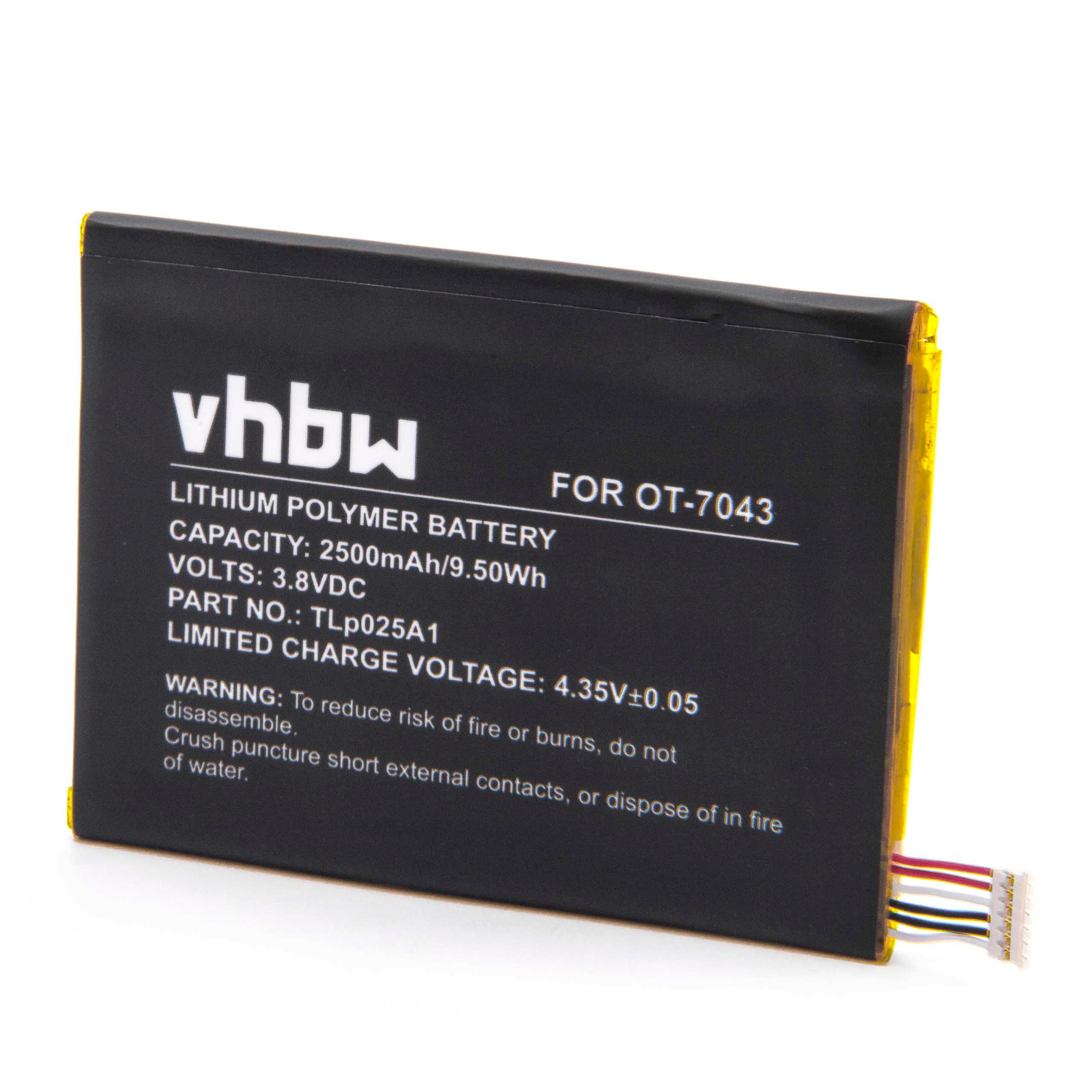 Batteria sostituisce Vodafone TLp025A1 per cellulare Vodafone - 2500mAh 3,8V Li-Poly