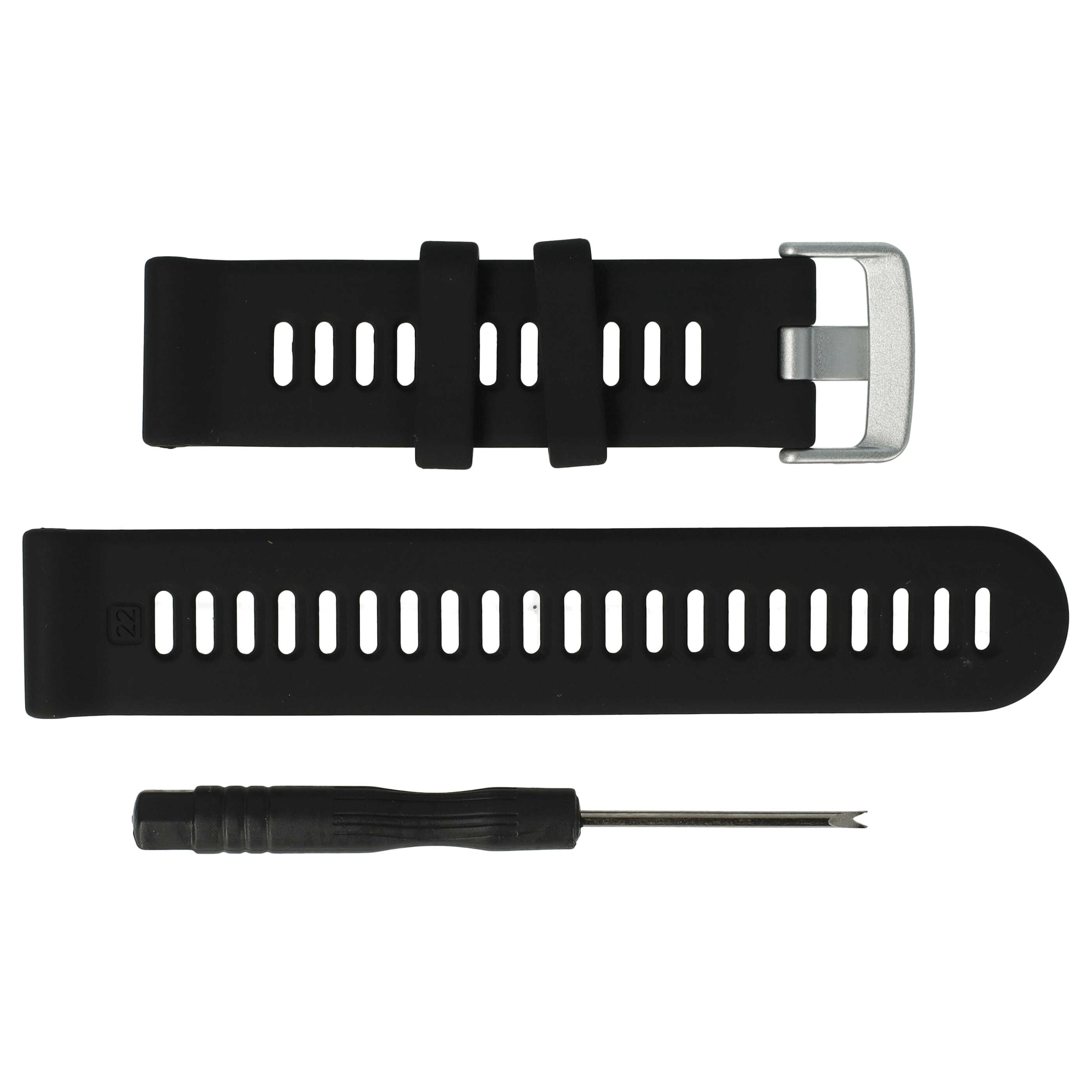 Pasek do smartwatch Garmin Forerunner - dł. 9 + 12,2 cm, szer. 22 mm, silikon, czarny