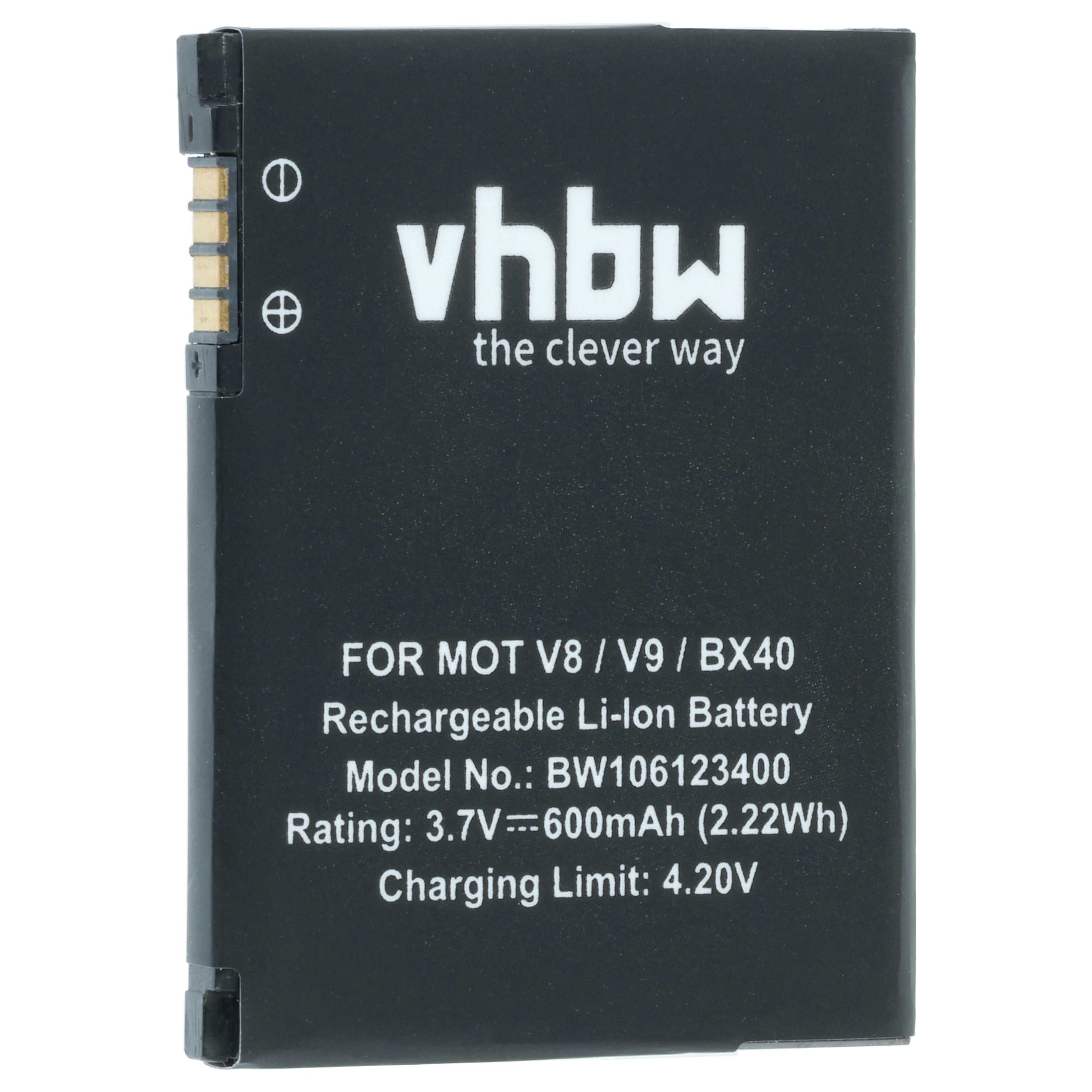 Batteria sostituisce Motorola SNN5805, SNN5805A, BX40, BX50, FNN7012AA per cellulare - 600mAh 3,7V Li-Ion 