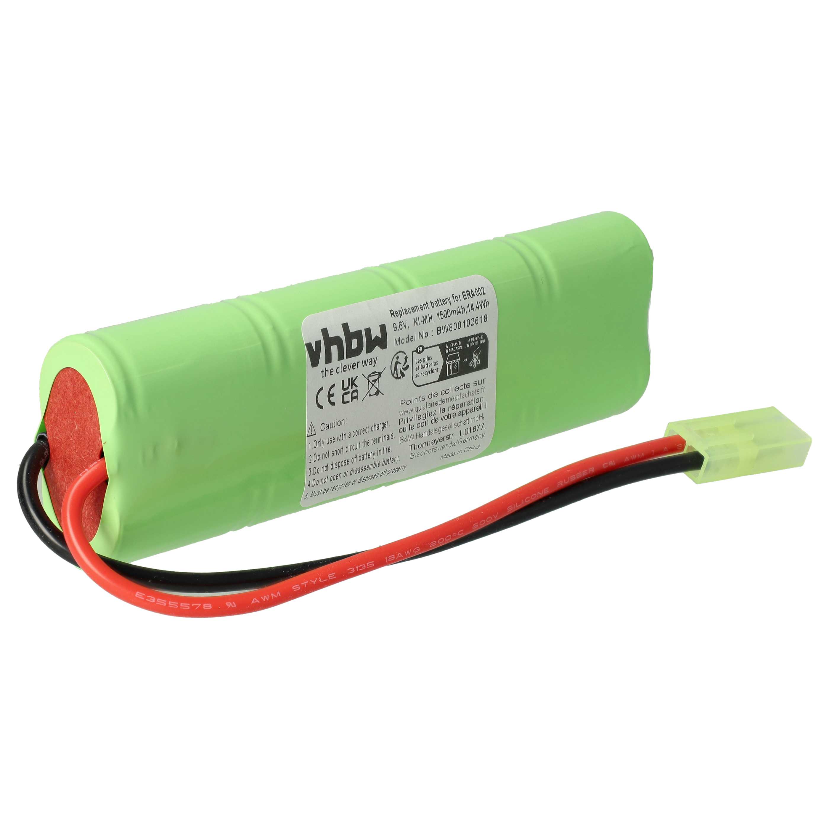 Batería reemplaza Airsoft Guns ERICS13, EROA002, ERA004, ERA002 para pistola airsoft - 1500 mAh 9,6 V NiMH