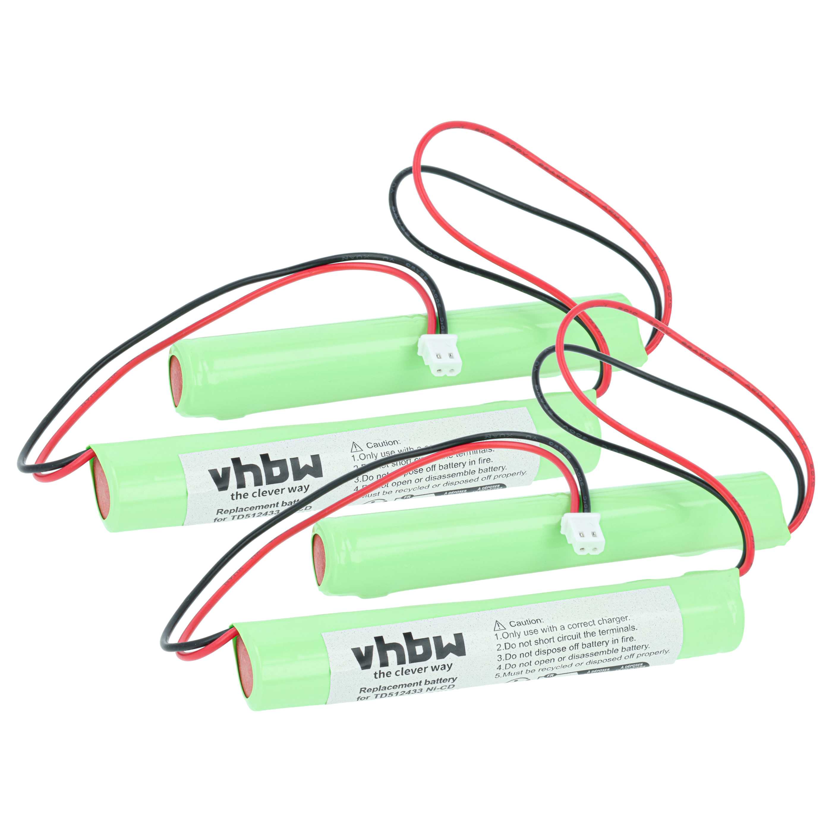2x Akumulator do oświetlenia awaryjnego zamiennik BAES TD512433 - 800 mAh 4,8 V NiCd