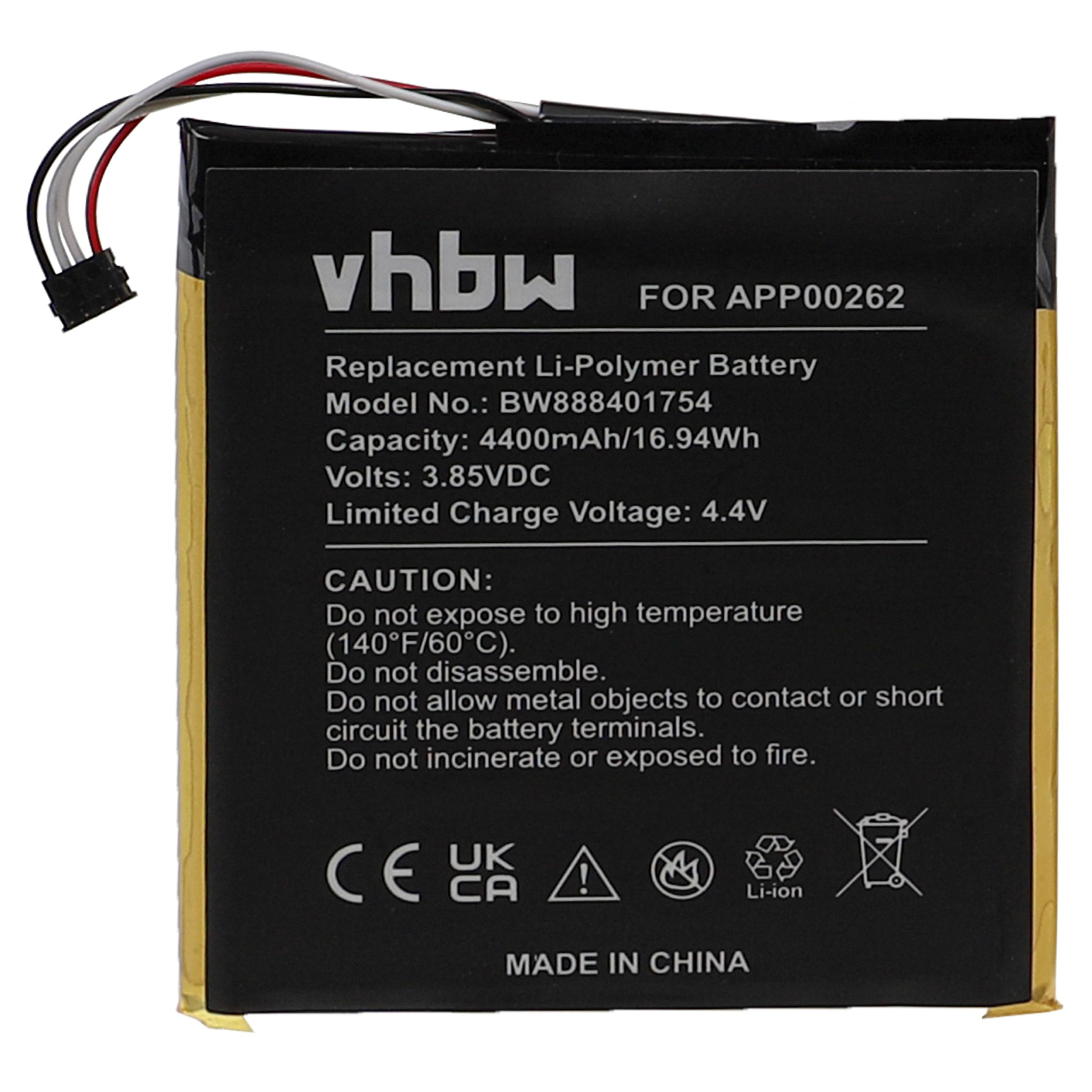 Batterie remplace Caterpillar APP00262, 1ICP8/59/66 pour téléphone portable - 4400mAh, 3,85V, Li-polymère