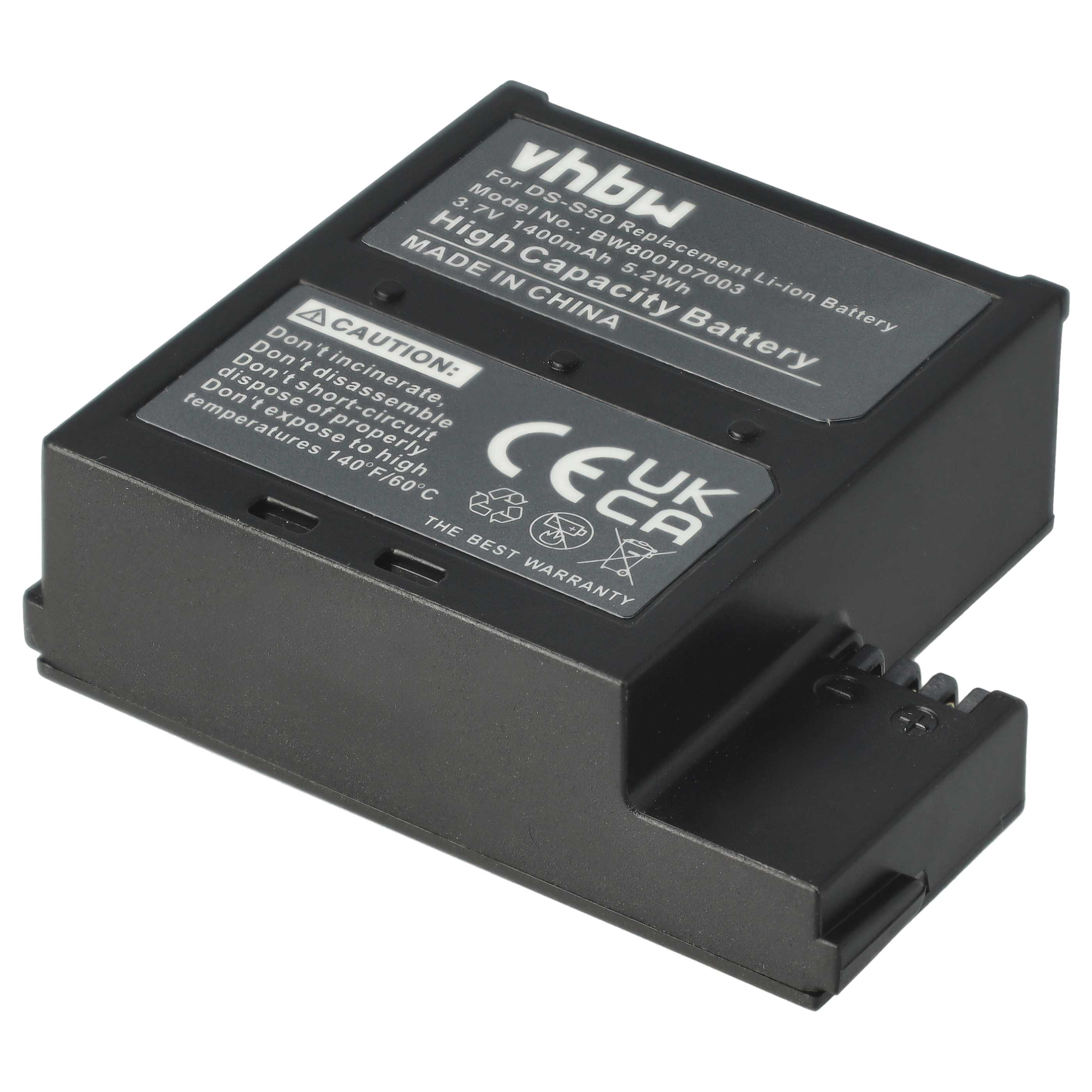 Videokamera-Akku (2 Stück) als Ersatz für AEE DS-S50, VCC-A034-SB für AEE - 1400mAh 3,7V Li-Ion