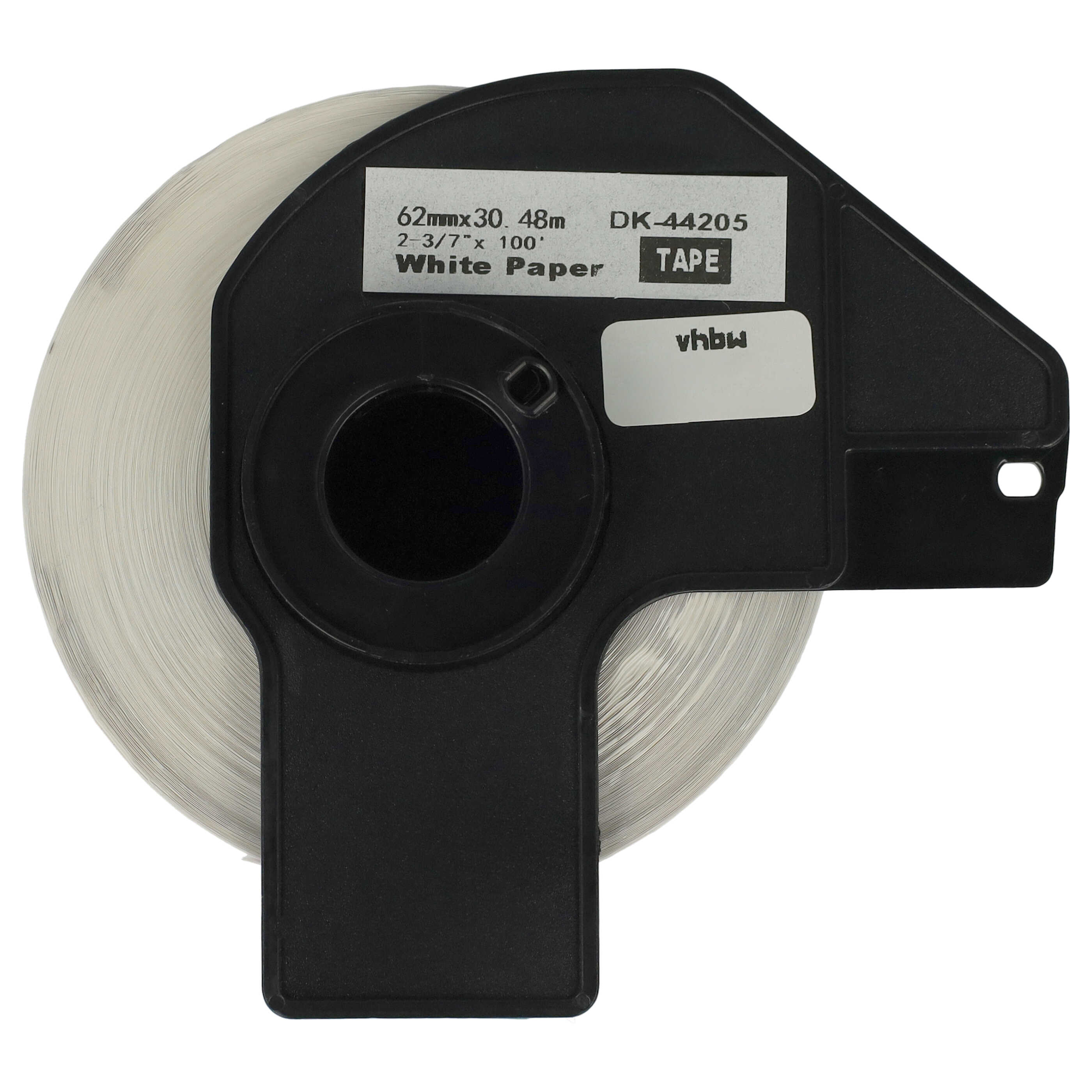 10x Label Roll replaces Brother DK-44205 Labeller - Premium 62 mm x 30.48 m + Holder