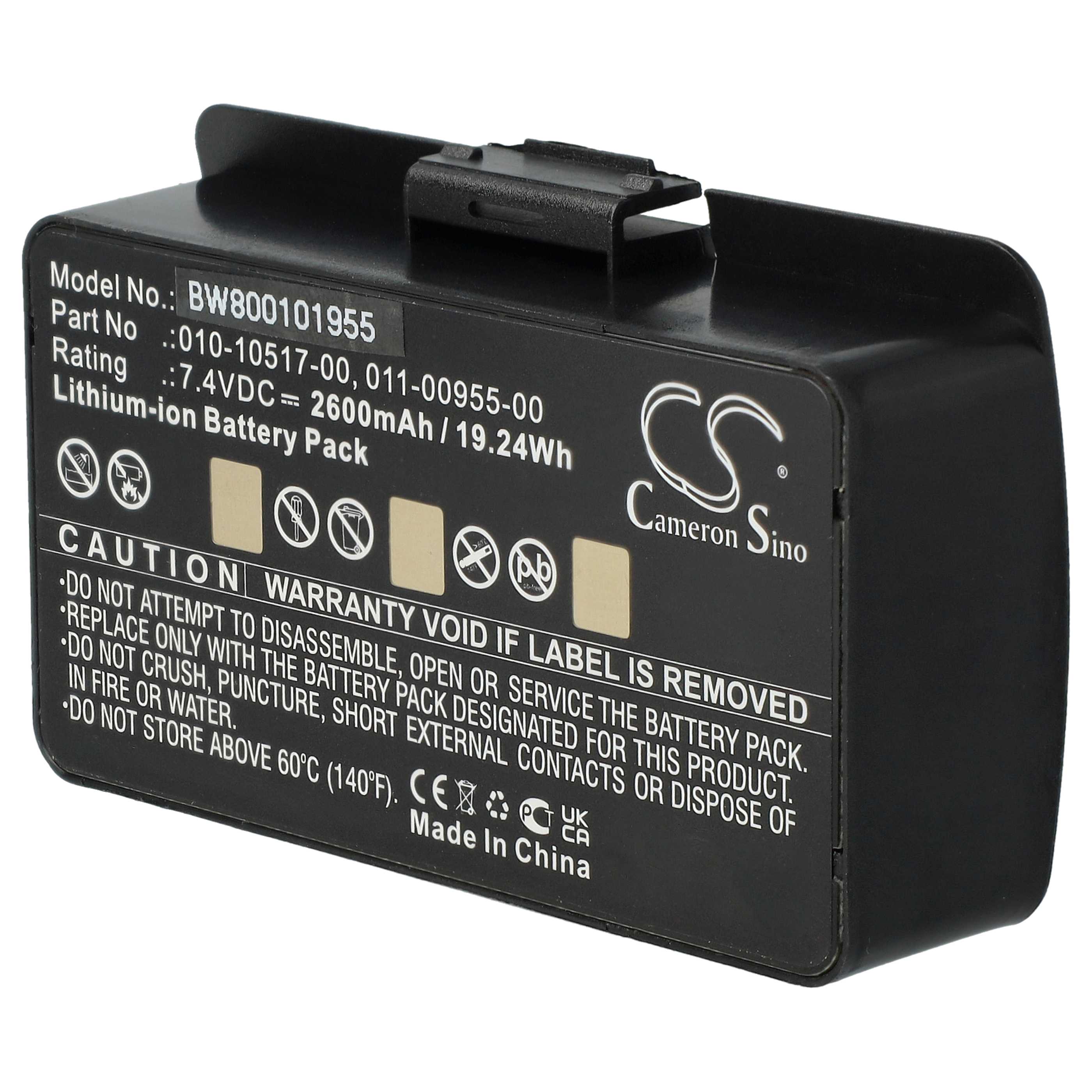 Batterie remplace Garmin 010-10517-00, 010-10517-01, 01070800001 pour navigation GPS - 2600mAh 8,4V Li-ion
