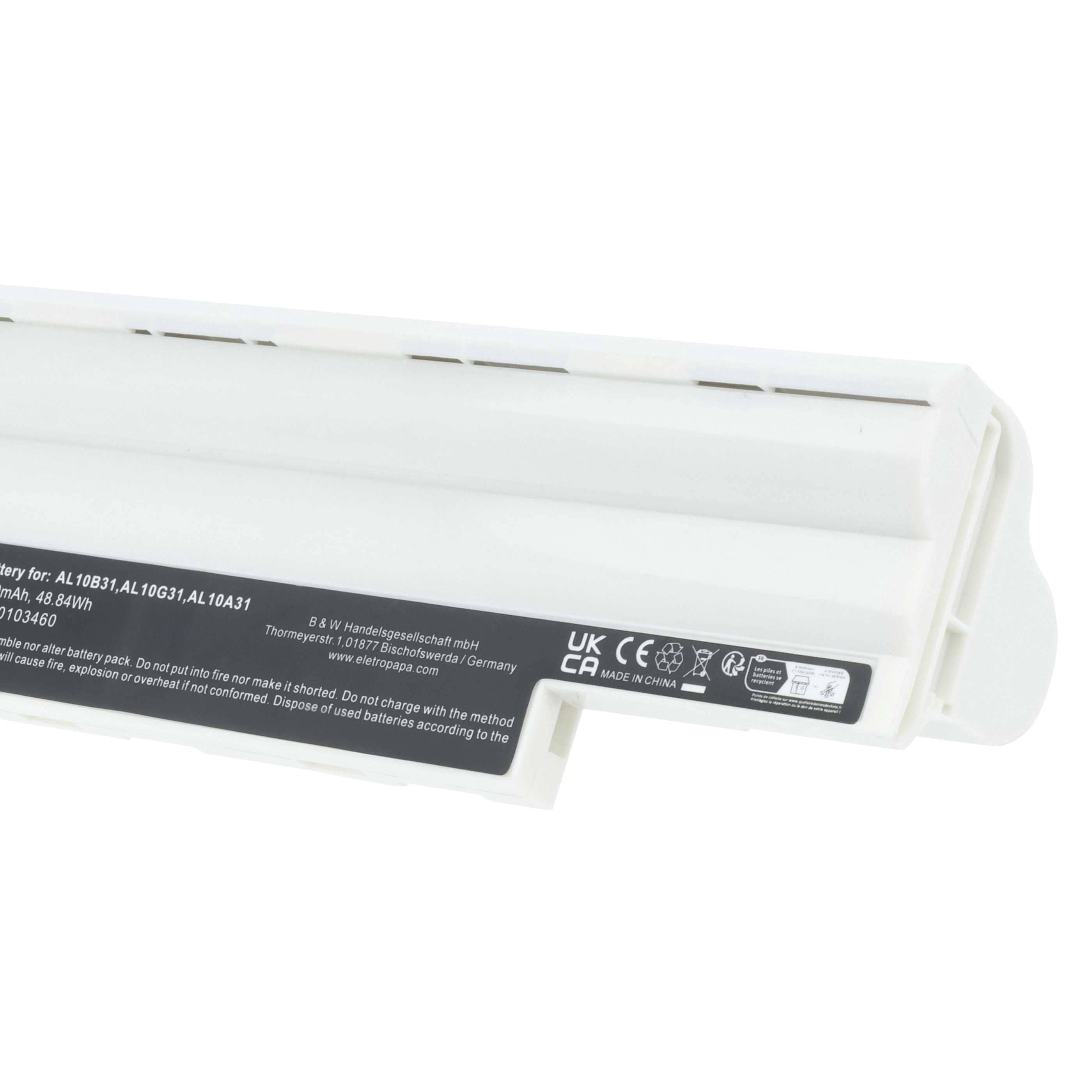 Akumulator do laptopa Acer Aspire One D255, D257, D260, D270 - 4400 mAh 11,1 V Li-Ion, biały
