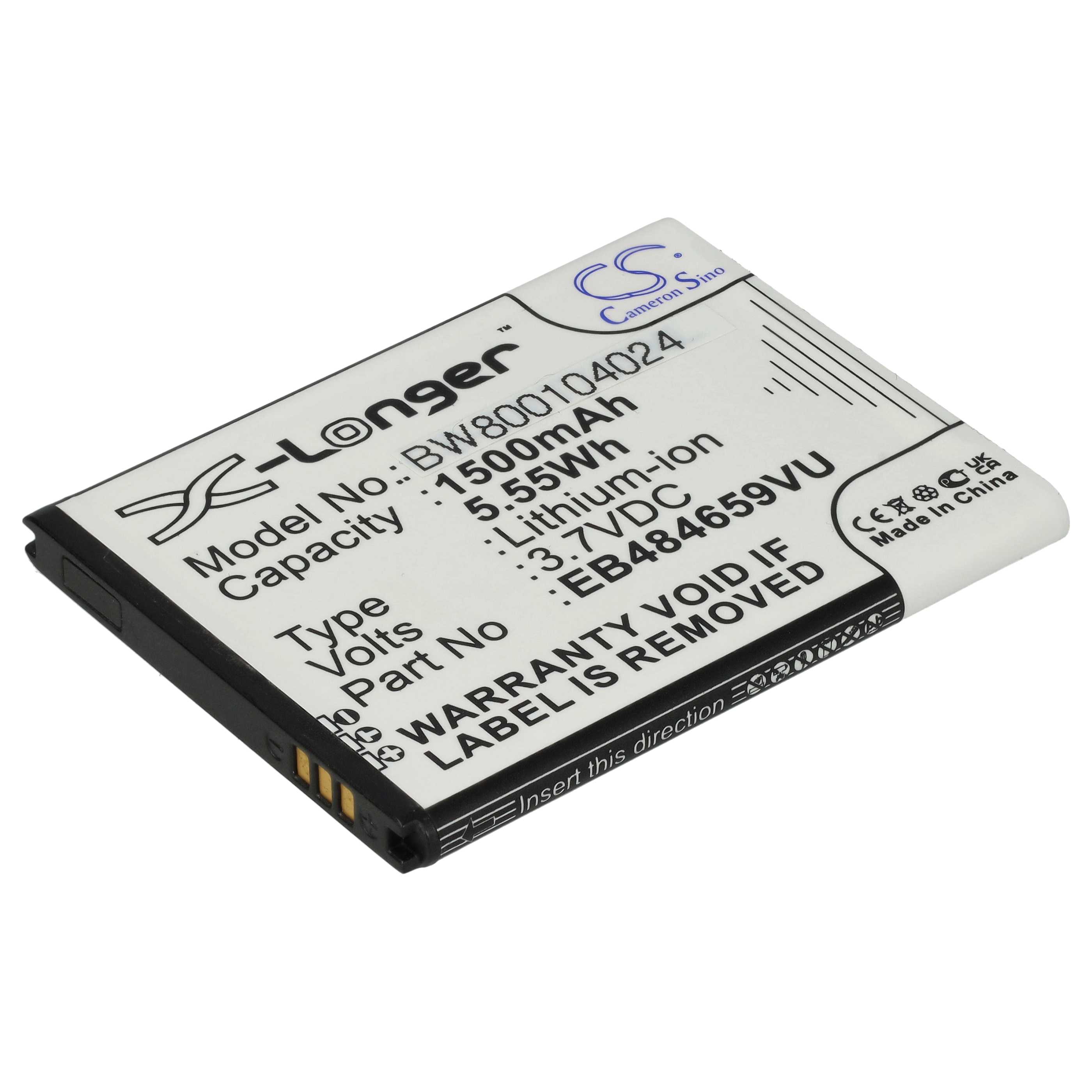 Mobile Phone Battery Replacement for Samsung EB484659VA, EB484659VABSTD, EB484659VU - 1500 mAh 3.7 V Li-Ion