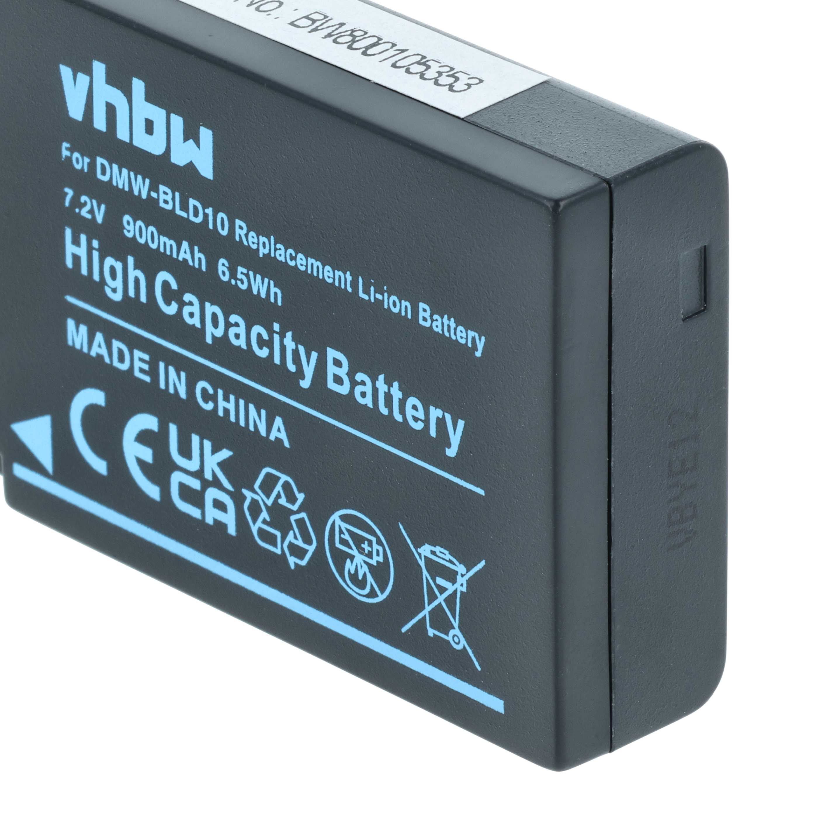 Battery replaces Panasonic DMW-BLD10, DMW-BLD10PP, DMW-BLD10E - 950mAh, 7.2V, Li-Ion with Info Chip