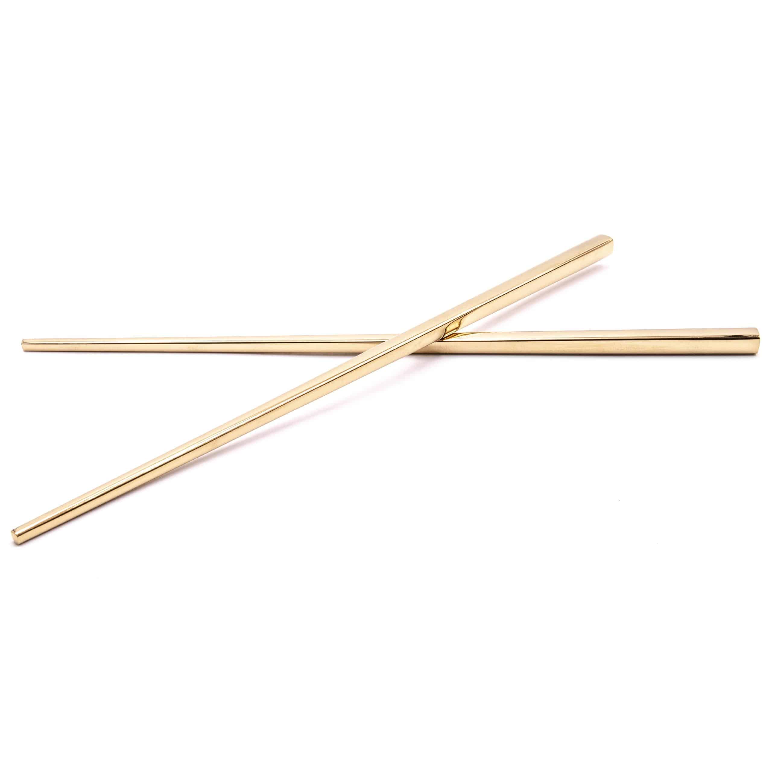 Pałeczki do jedzenia sushi (1 para) - 23 cm, stal nierdzewna, złoty