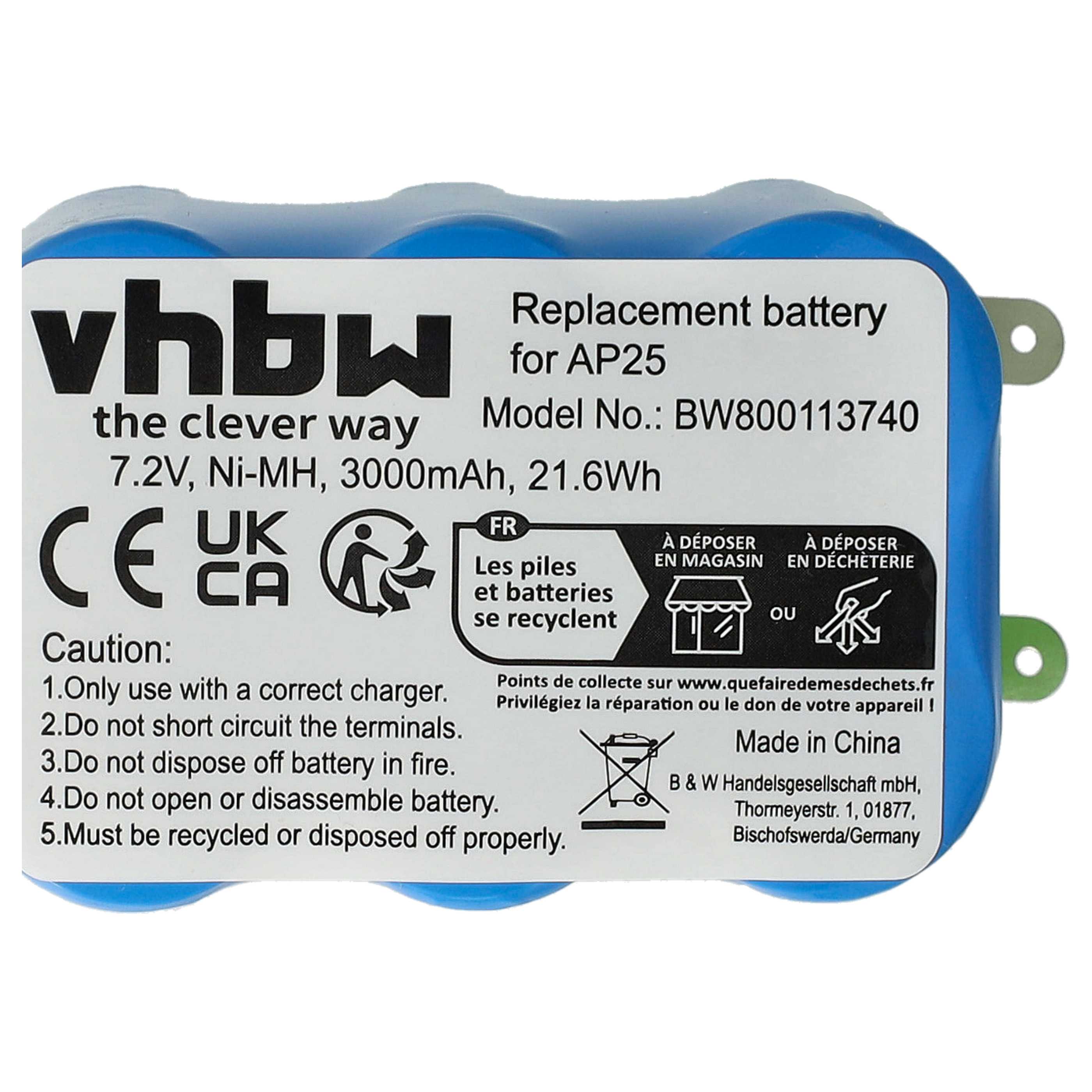 2x Batteria sostituisce Pellenc AP25 per attrezzo - 3Ah 7,2V NiMH