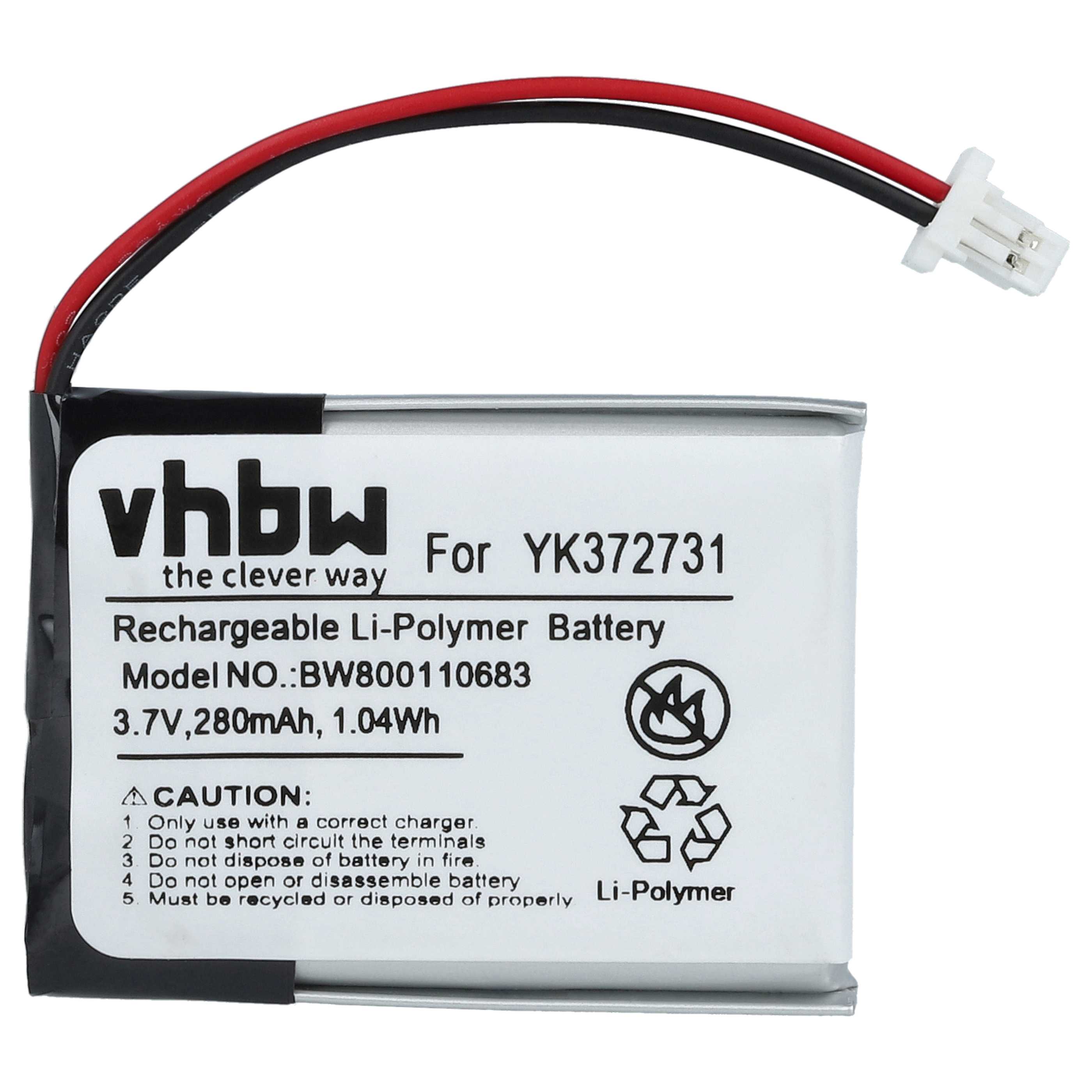 Akumulator do nawigacji GPS zamiennik Golf Buddy YK372731, PL482730 - 280 mAh 3,7 V LiPo